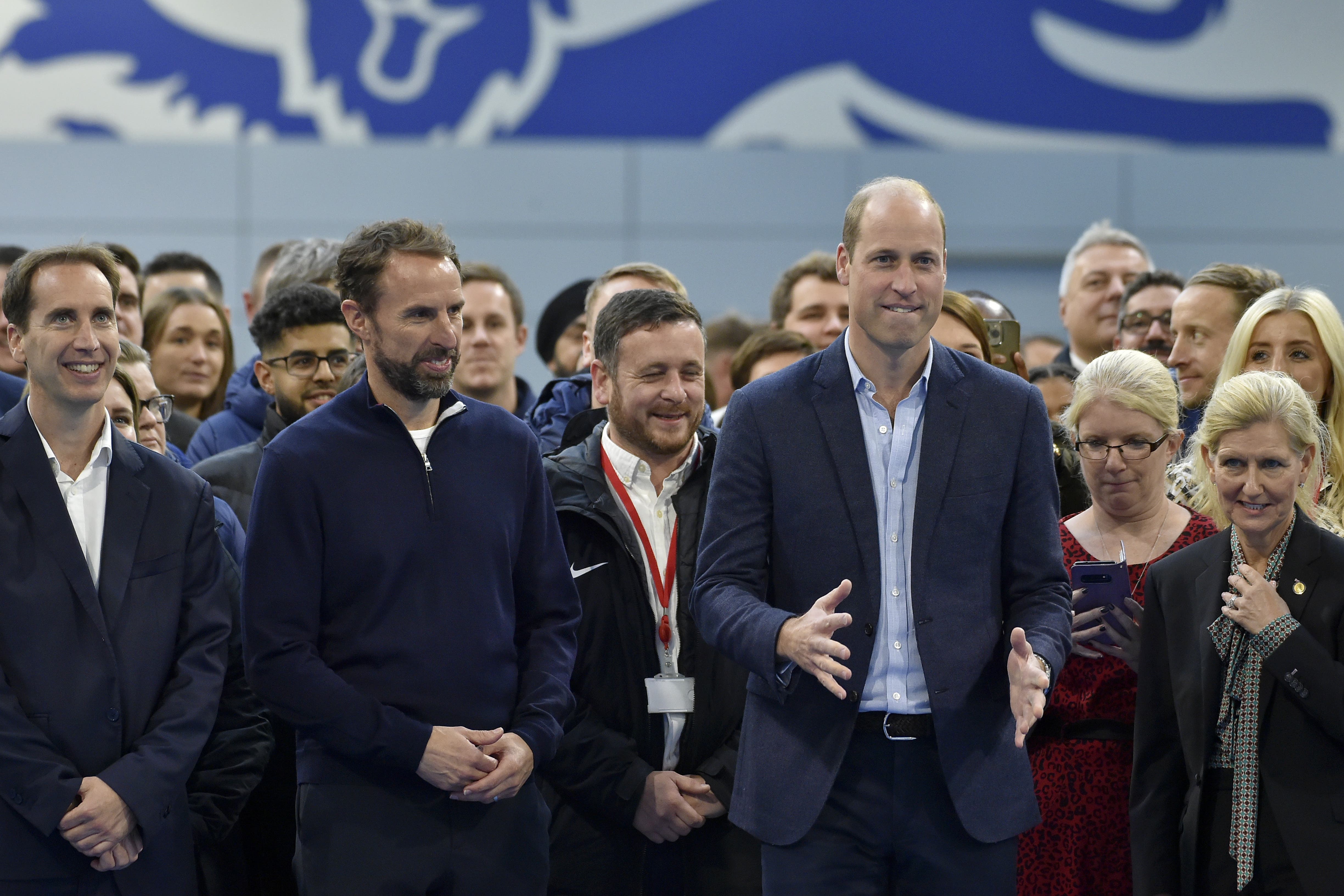 The Prince of Wales with England football coach Gareth Southgate during a visit to St George’s Park (Rui Viera/PA)