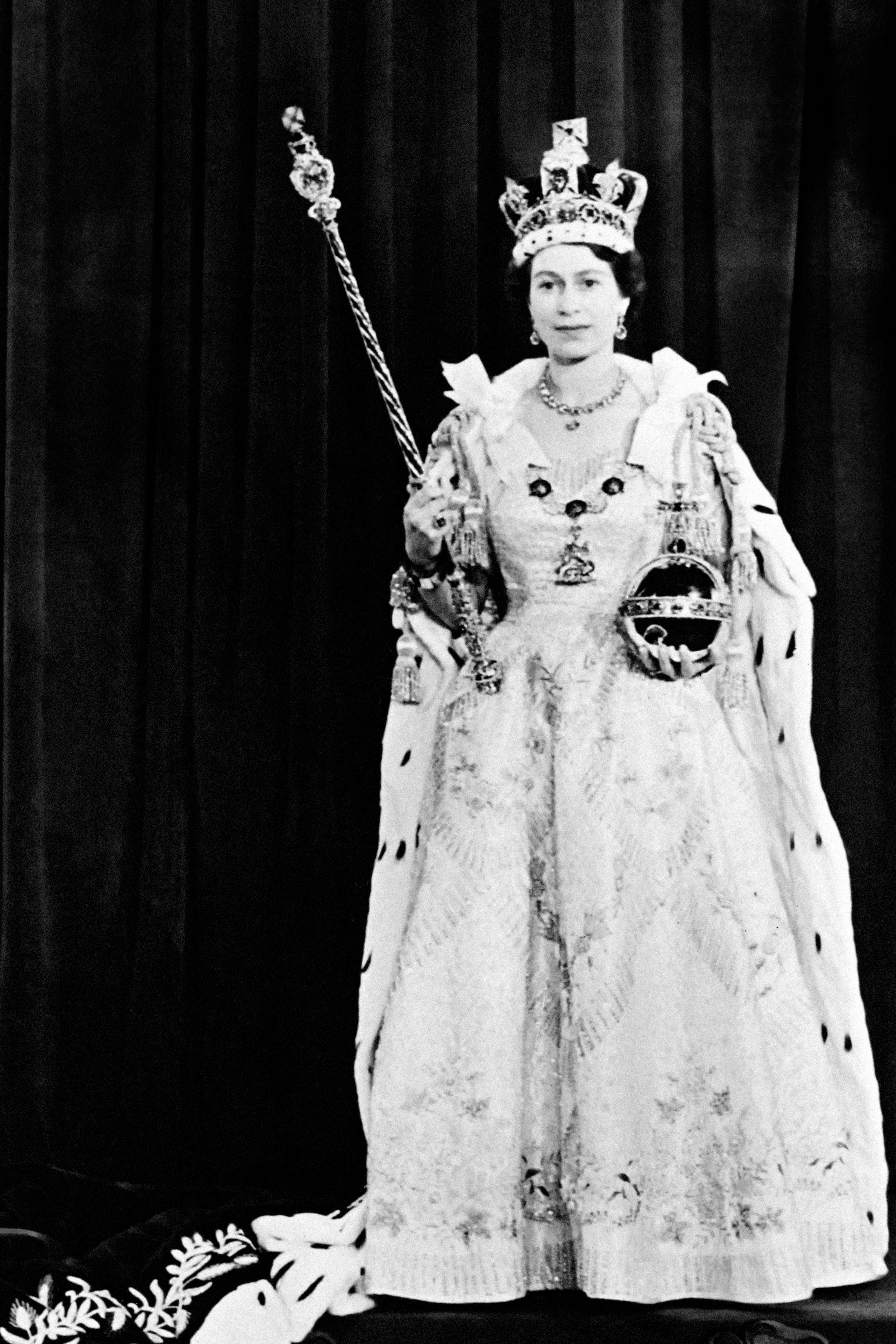 Queen Elizabeth II on her coronation day in June 1953