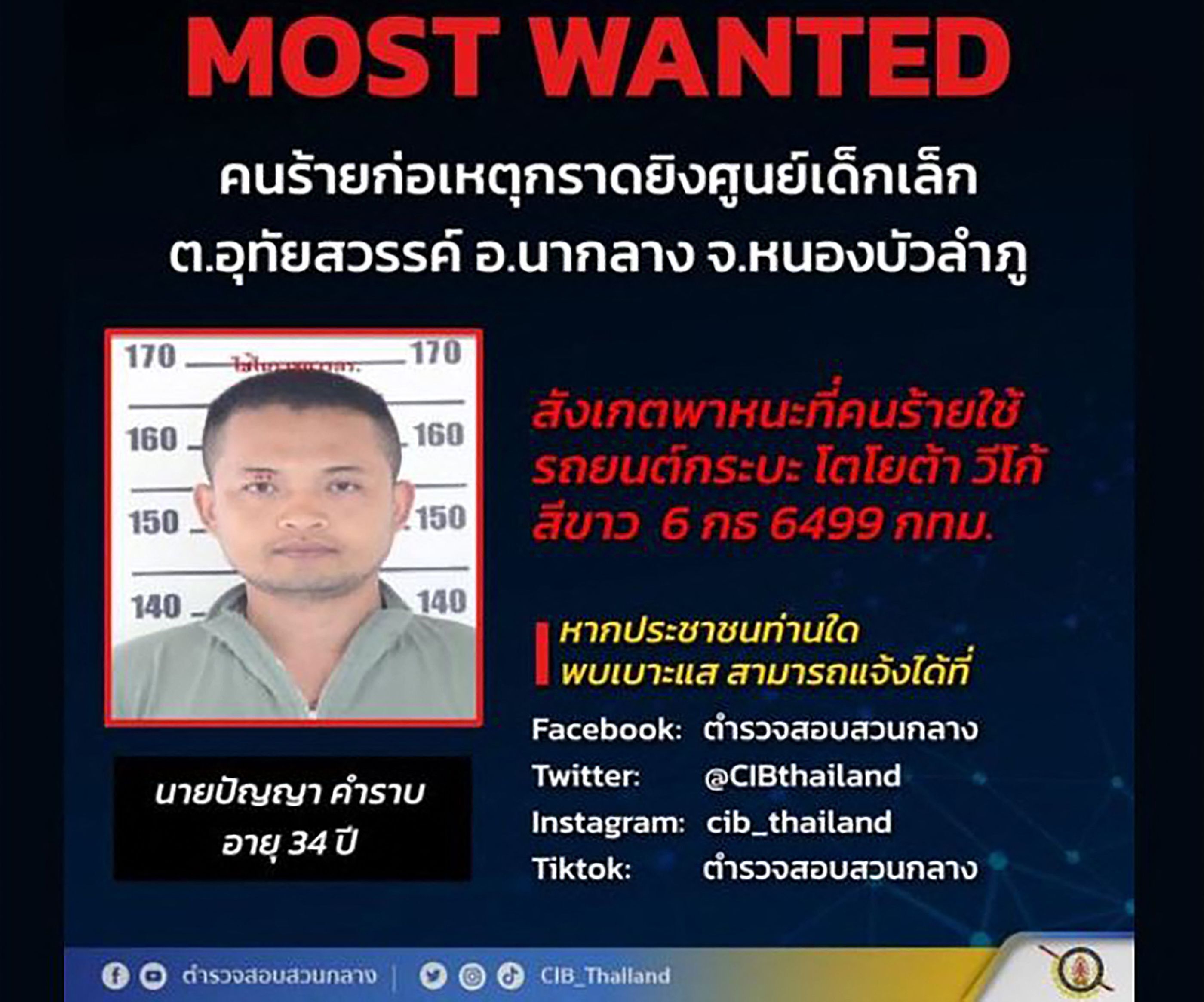 Former policeman Panya Kamrap, who is believed to be the suspect