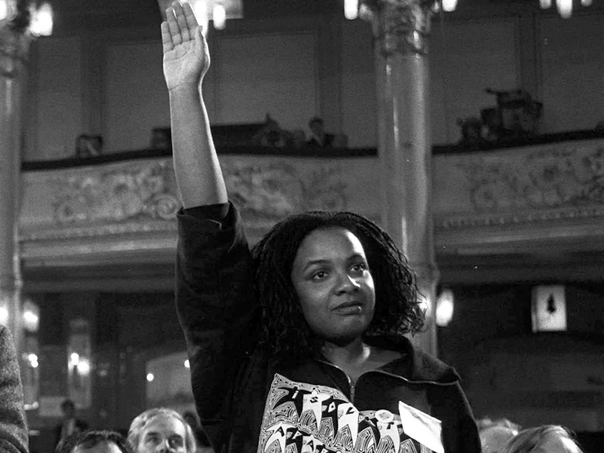 Get up, stand up: Abbott during the debate on the creation of separate black sections within the Labour Party at the 1988 annual conference in Blackpool