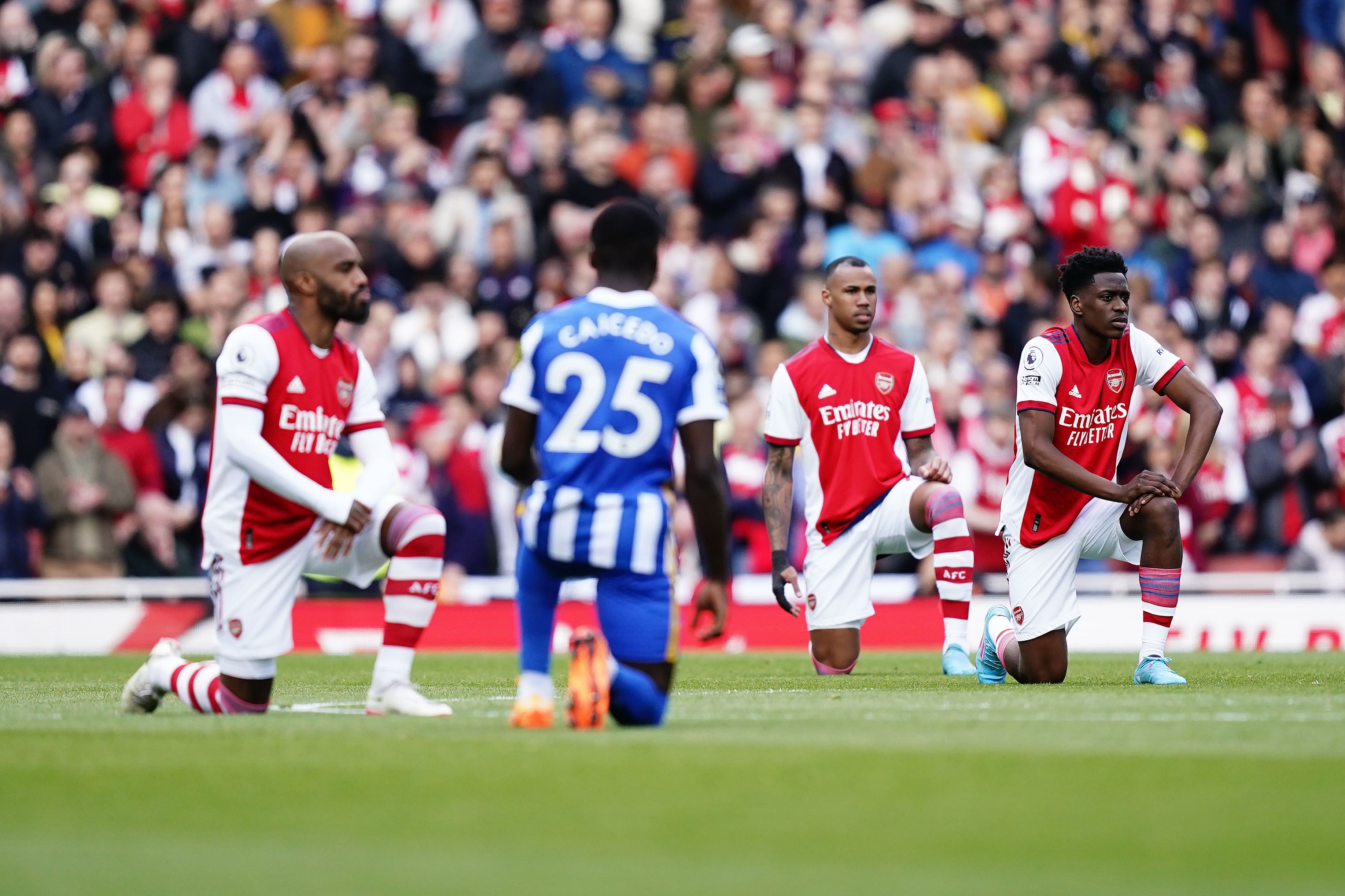 Premier League players will take the knee as part of the No Room For Racism campaign over the next two weekends (Aaron Chown/PA)