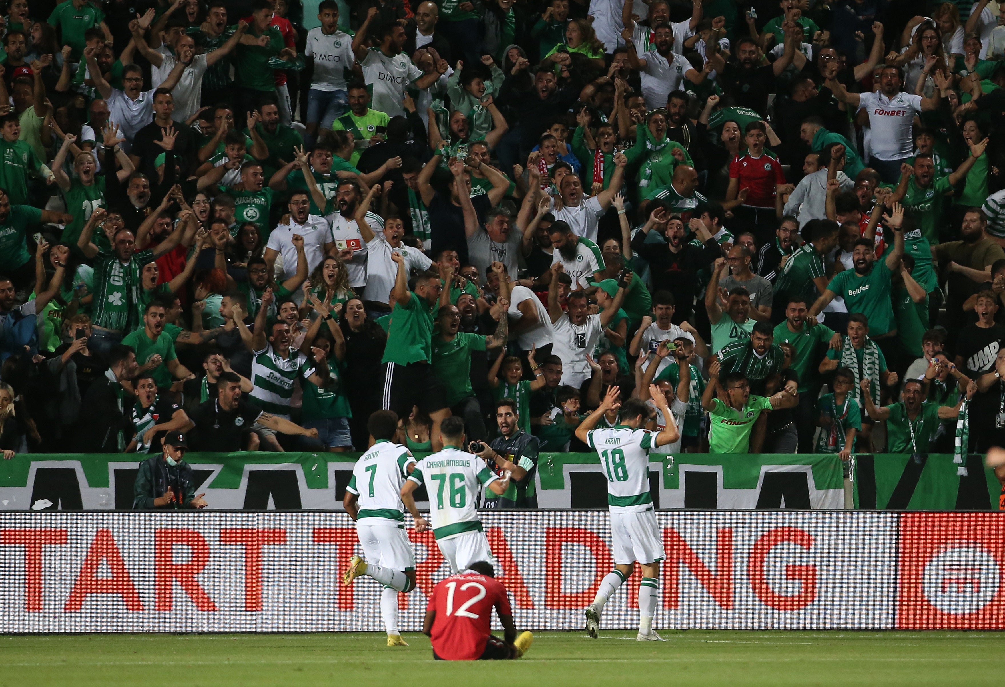 Karim Ansarifard celebrates after scoring Omonia’s opener