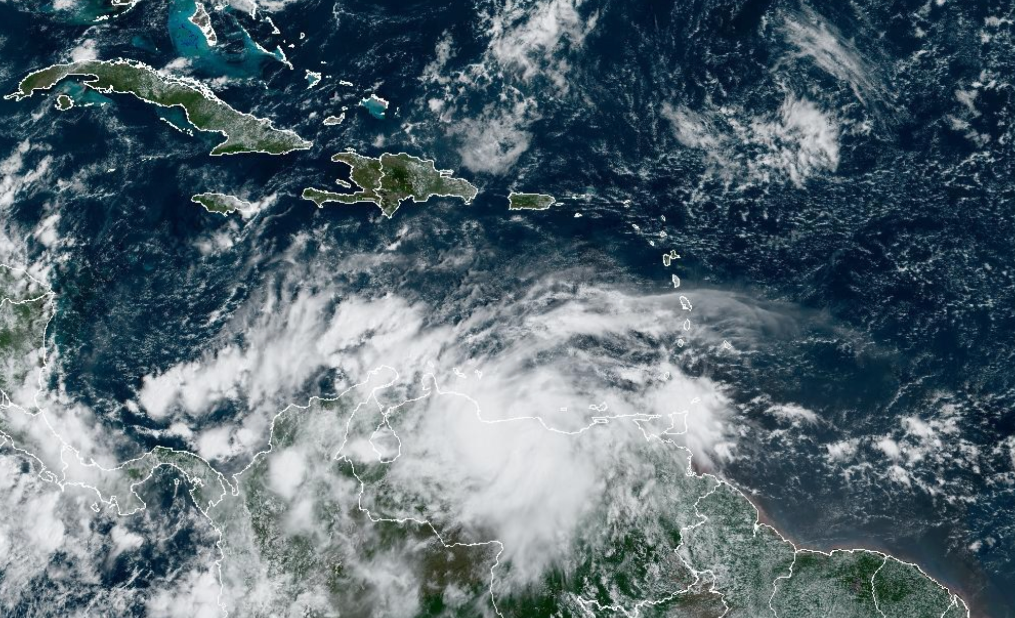 Potential Tropical Cyclone Thirteen, likely to become Hurricane Julia, is forming in the southern Caribbean