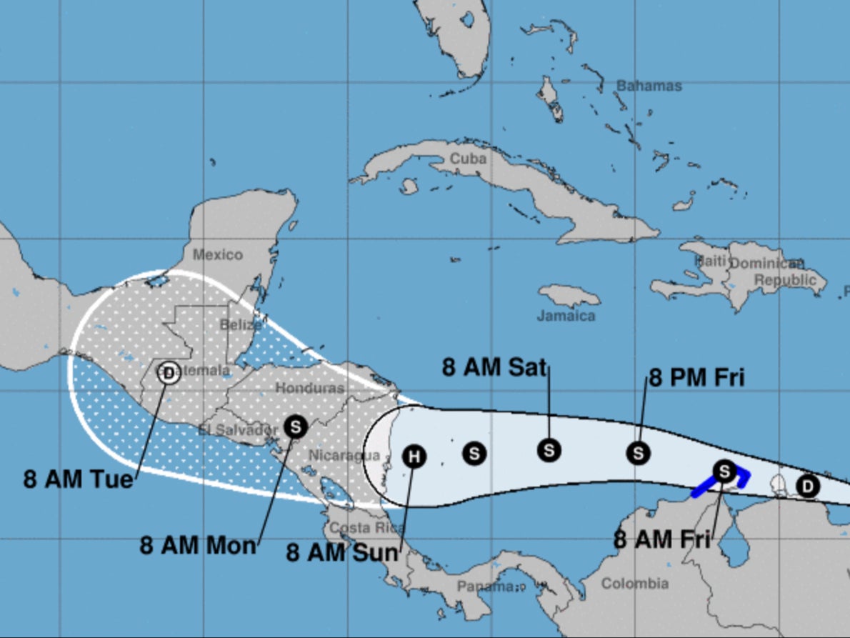 Potential Category 1 hurricane on track to hit Nicaragua