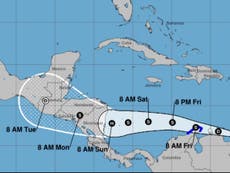 Potential Category 1 hurricane on track to hit Nicaragua