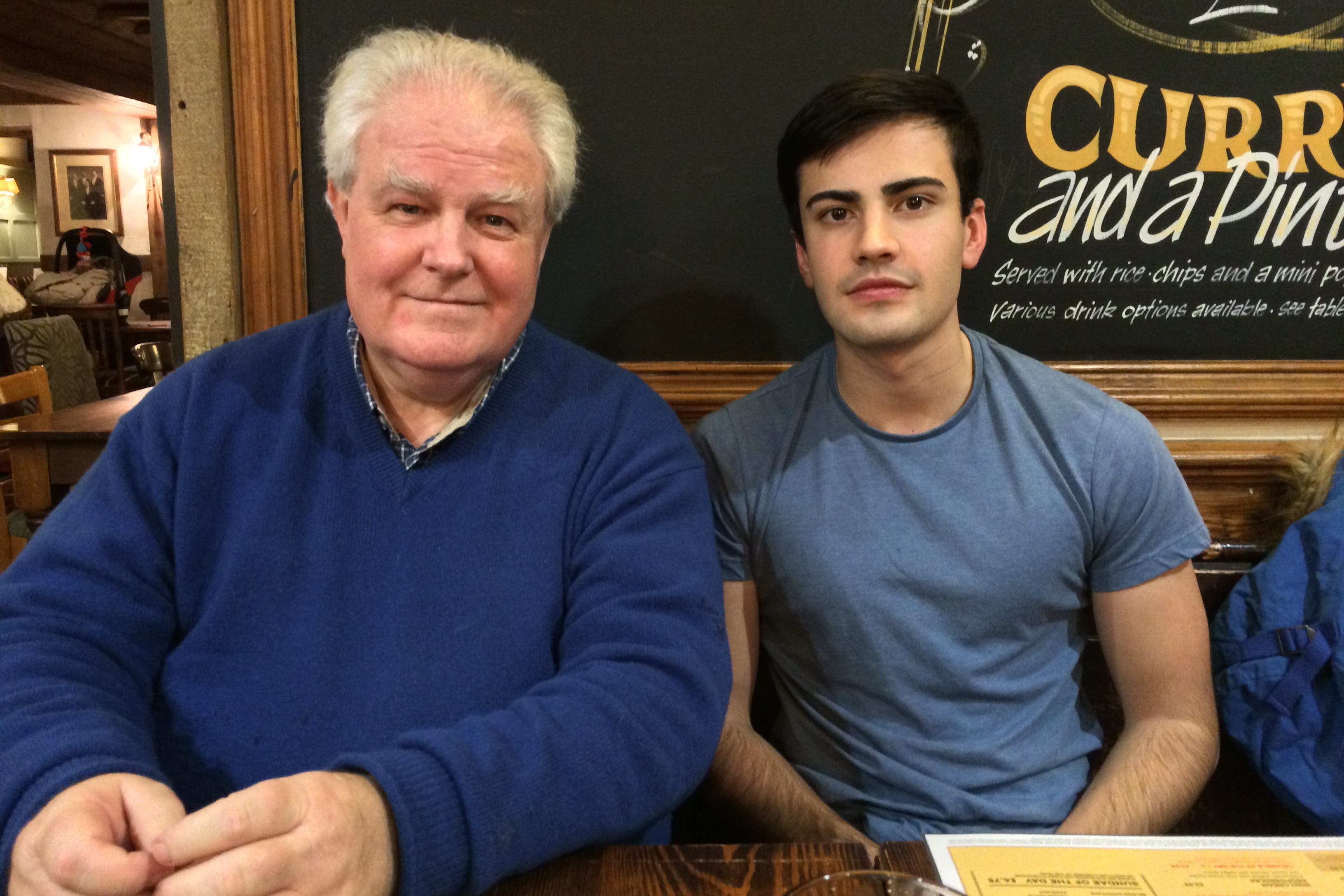 Tim Roberts with his father Ken (University of Bristol/PA)