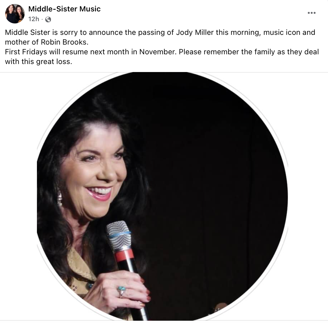 Miller’s daughter announced her death