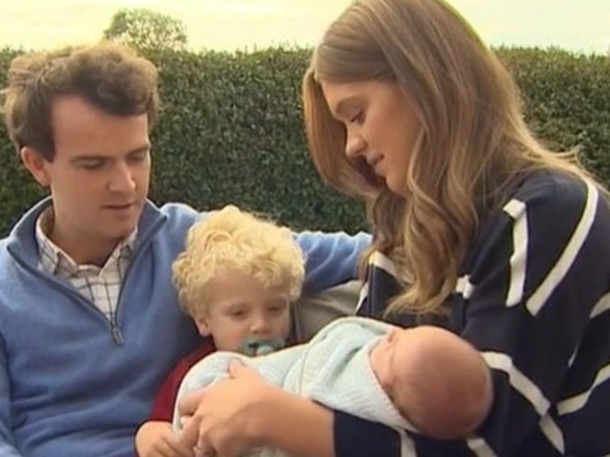 Eilish McKinney with her son Persy and fiance Tom Blackman