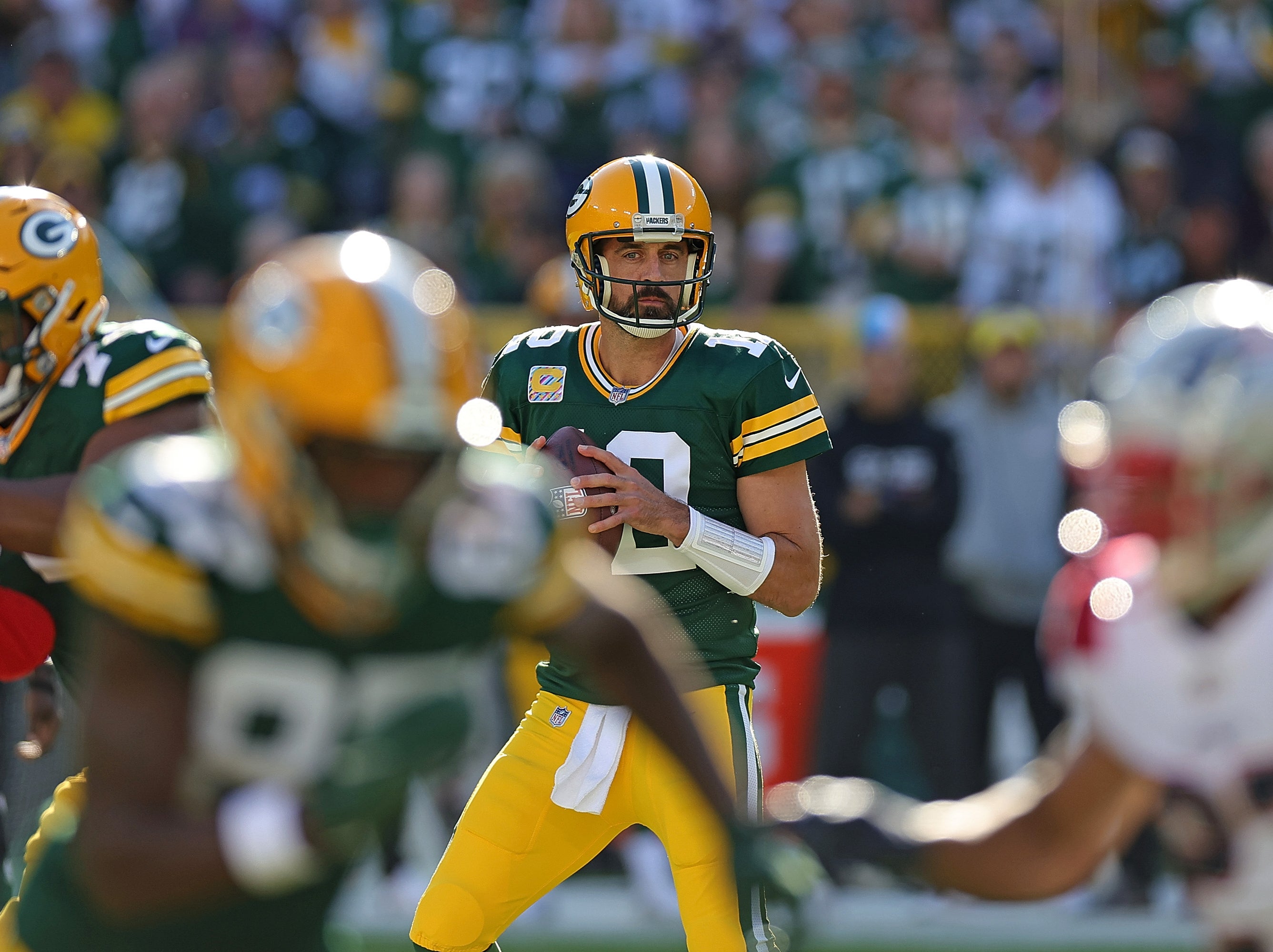 Aaron Rodgers leads the Packers in London on Sunday