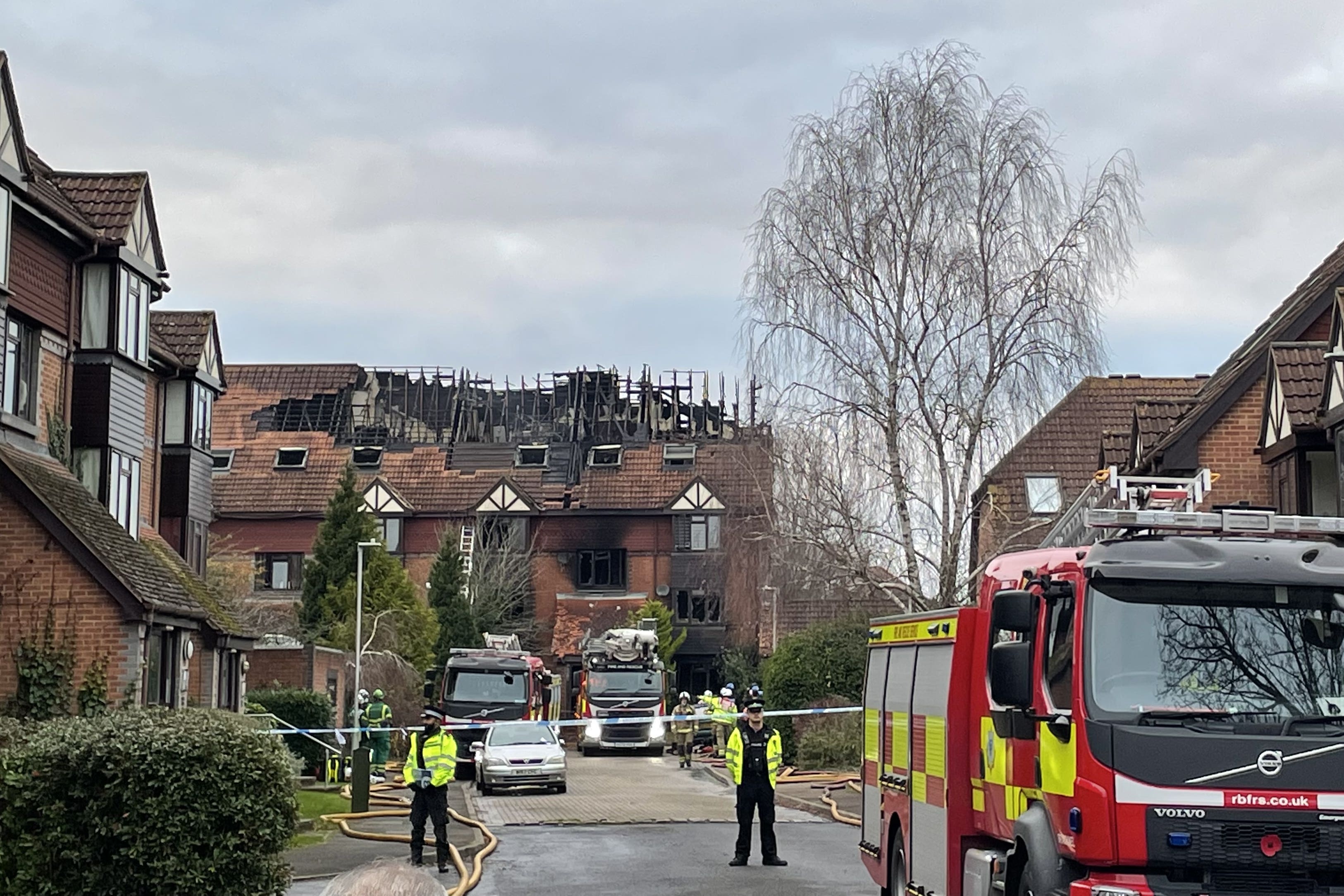 Damage after the fire at Rowe Court (Ted Hennessey/PA)