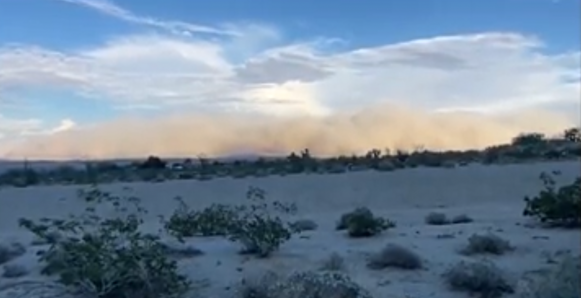 The front of the dust storm arriving