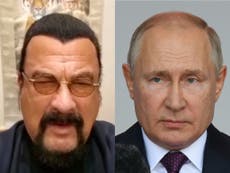 Steven Seagal calls Putin ‘one of world’s greatest leaders’ in bizarre birthday message for Russian president