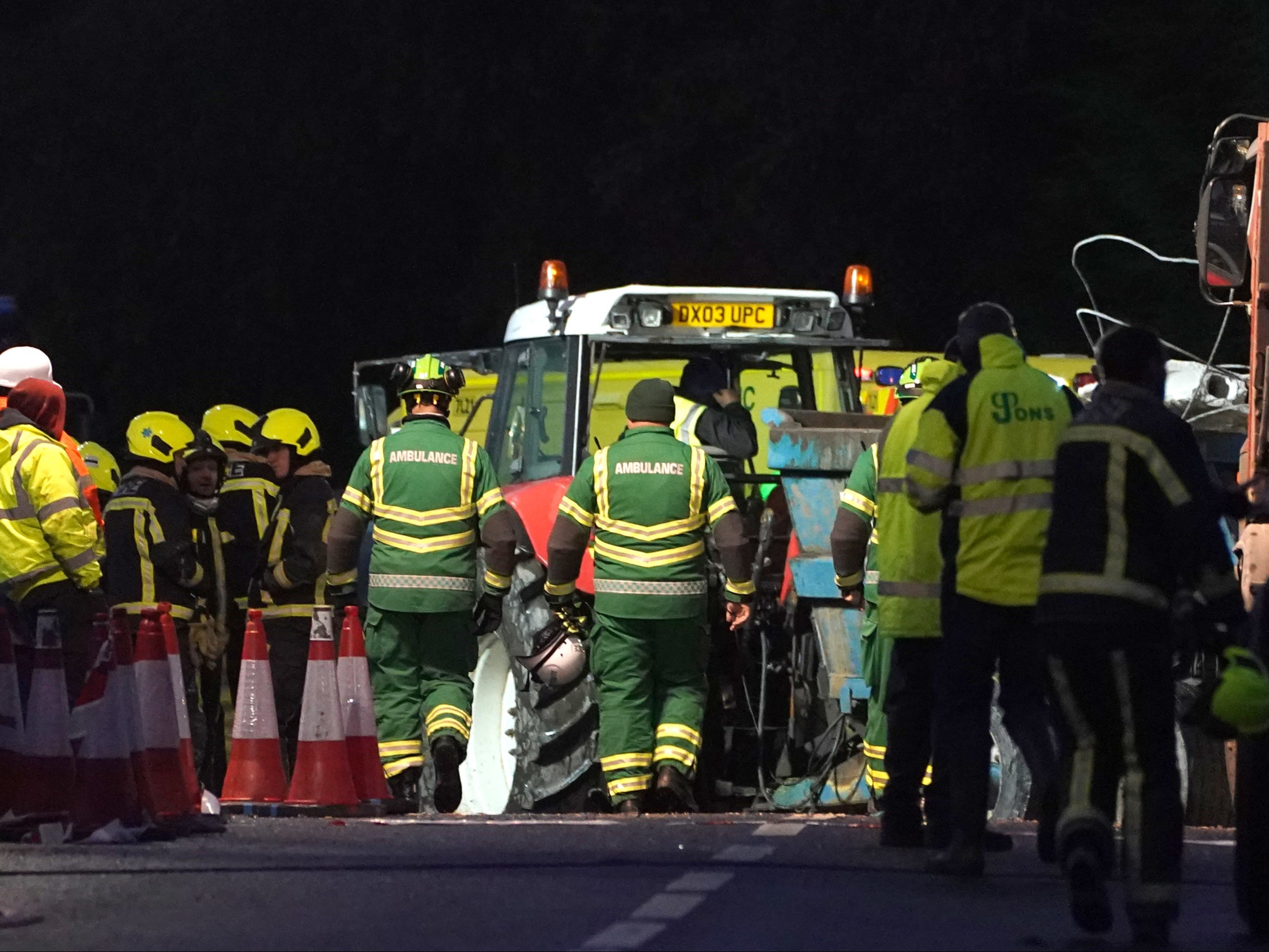 Emergency services rushed to the scene following the blast at the service station