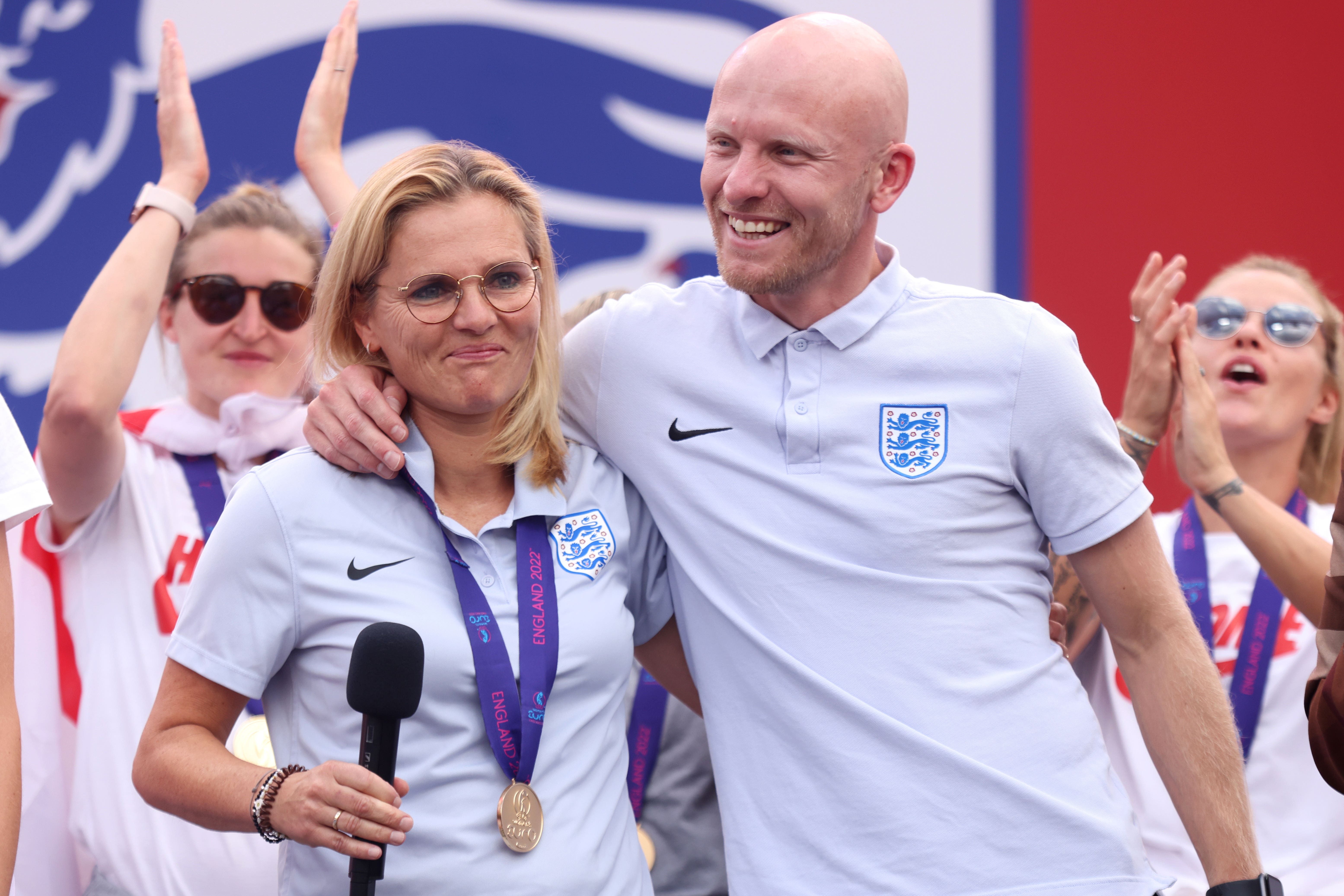 Sarina Wiegman and assistant Arjan Veurink are still unbeaten with England (James Manning/PA)