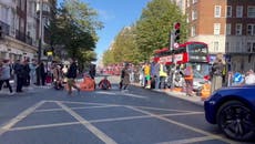 Just Stop Oil protesters block road on Park Lane on eighth day of protests