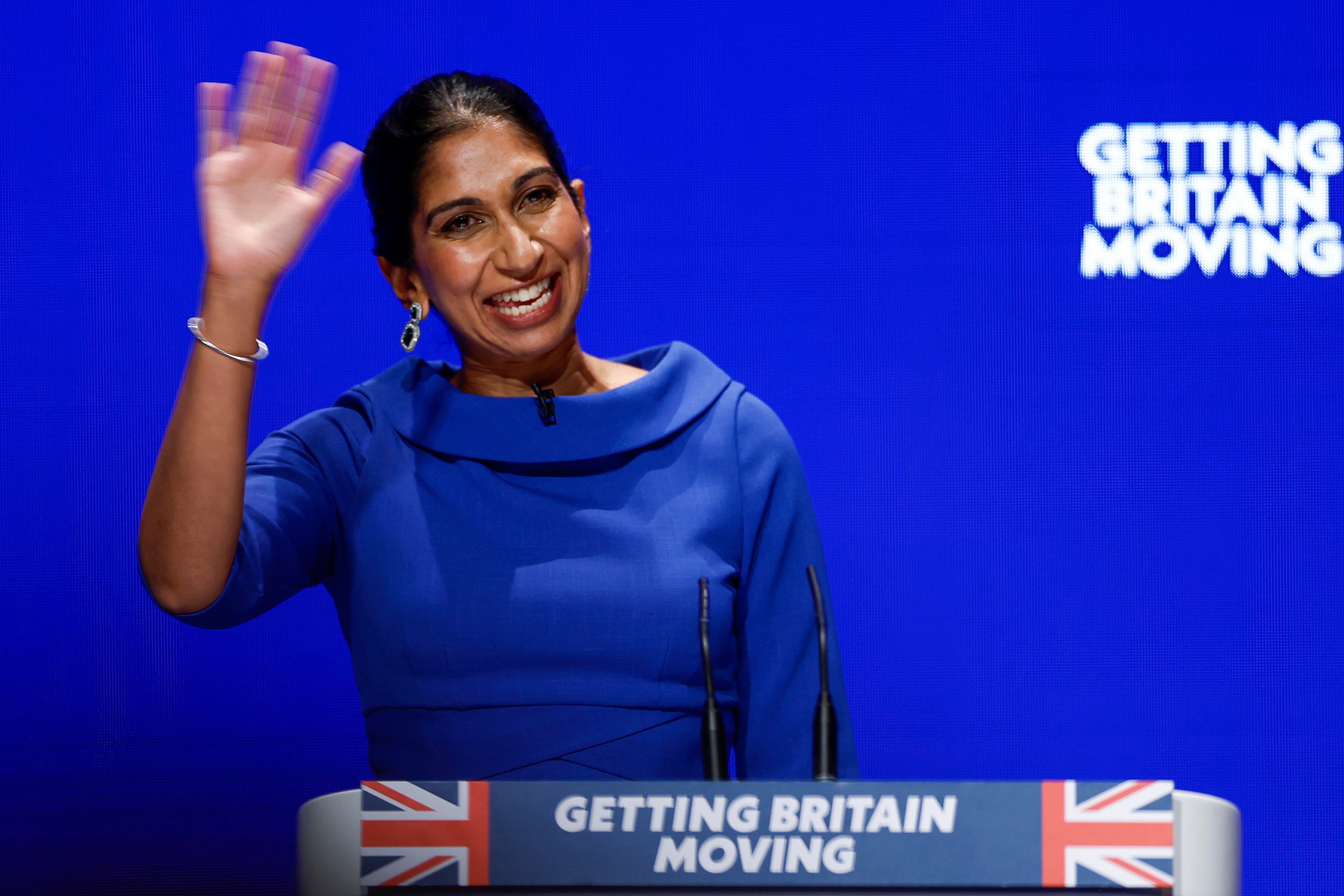 She was the only cabinet minister who seemed to be enjoying the Conservative conference in Birmingham