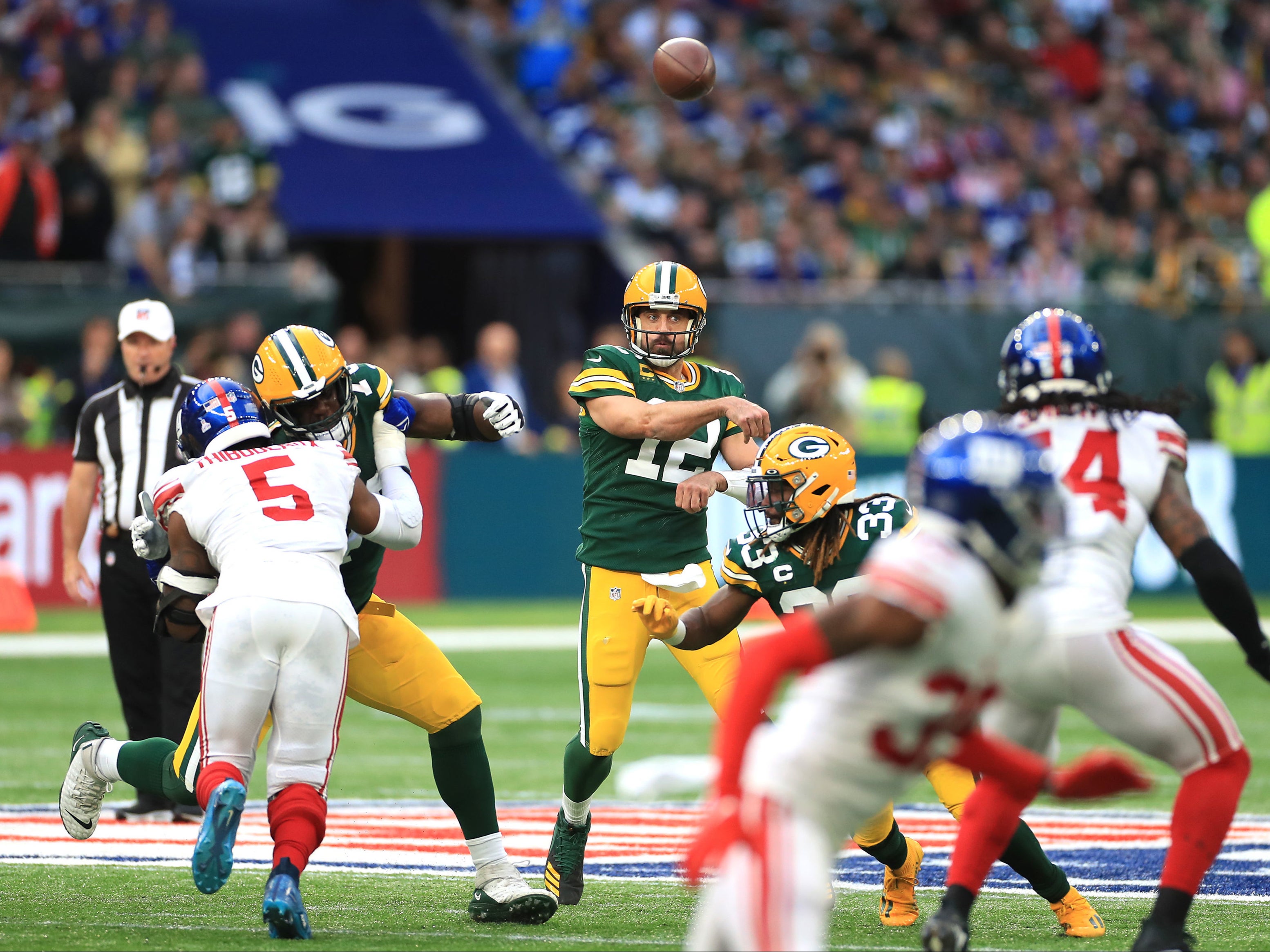 Rodgers couldn’t lift the Packers as the Giants prevailed at Tottenham