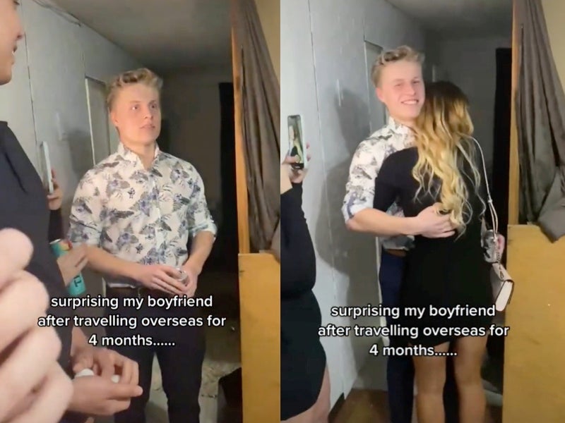 Boyfriend’s ‘suspicious’ reaction to surprise visit from girlfriend prompts cheating allegations