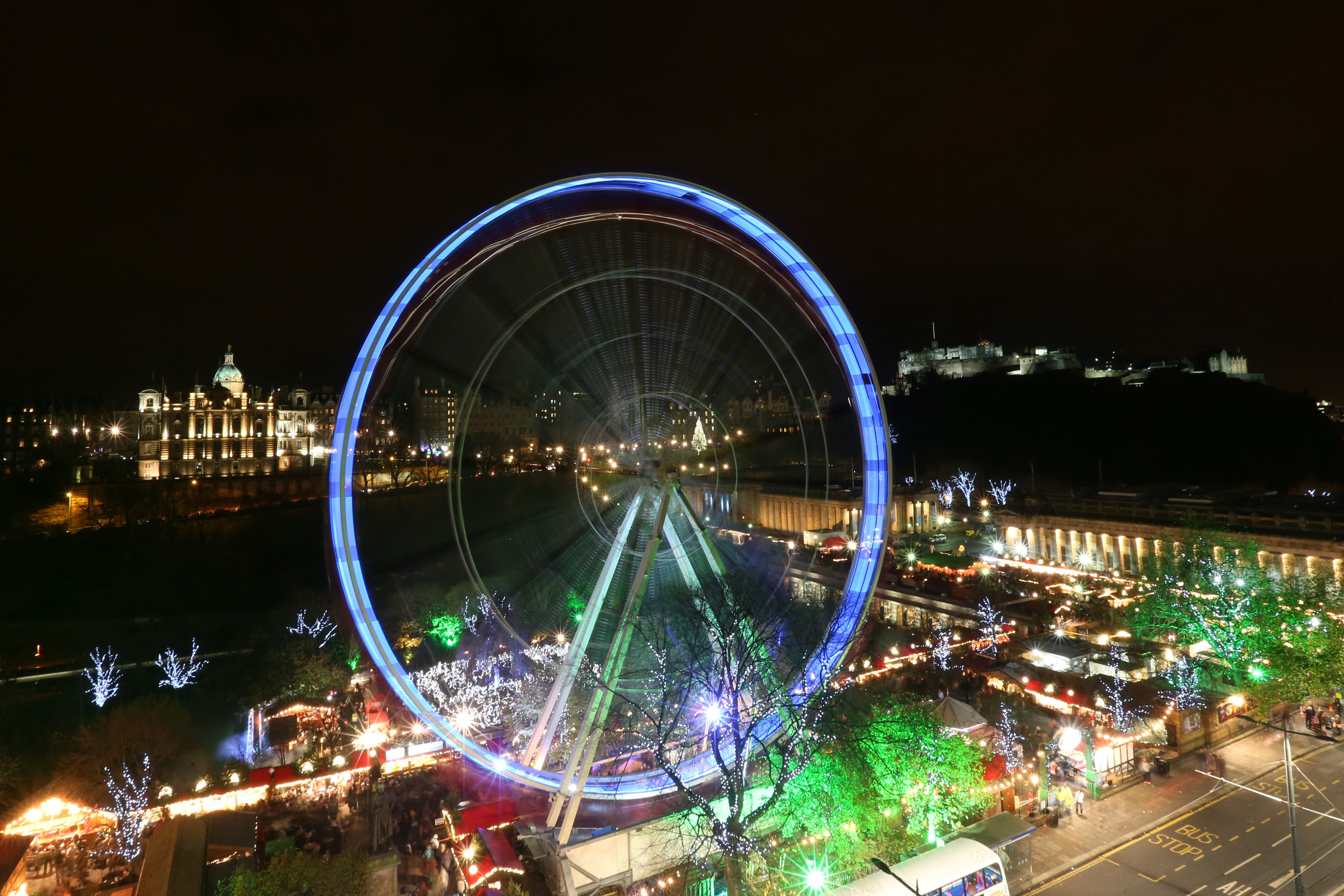 Christmas lights in Edinburgh (Andrew Milligan/PA)