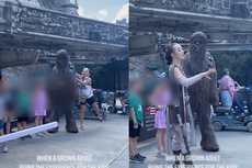 Woman sparks outrage for pushing Chewbacca while character was interacting with children at Disney World