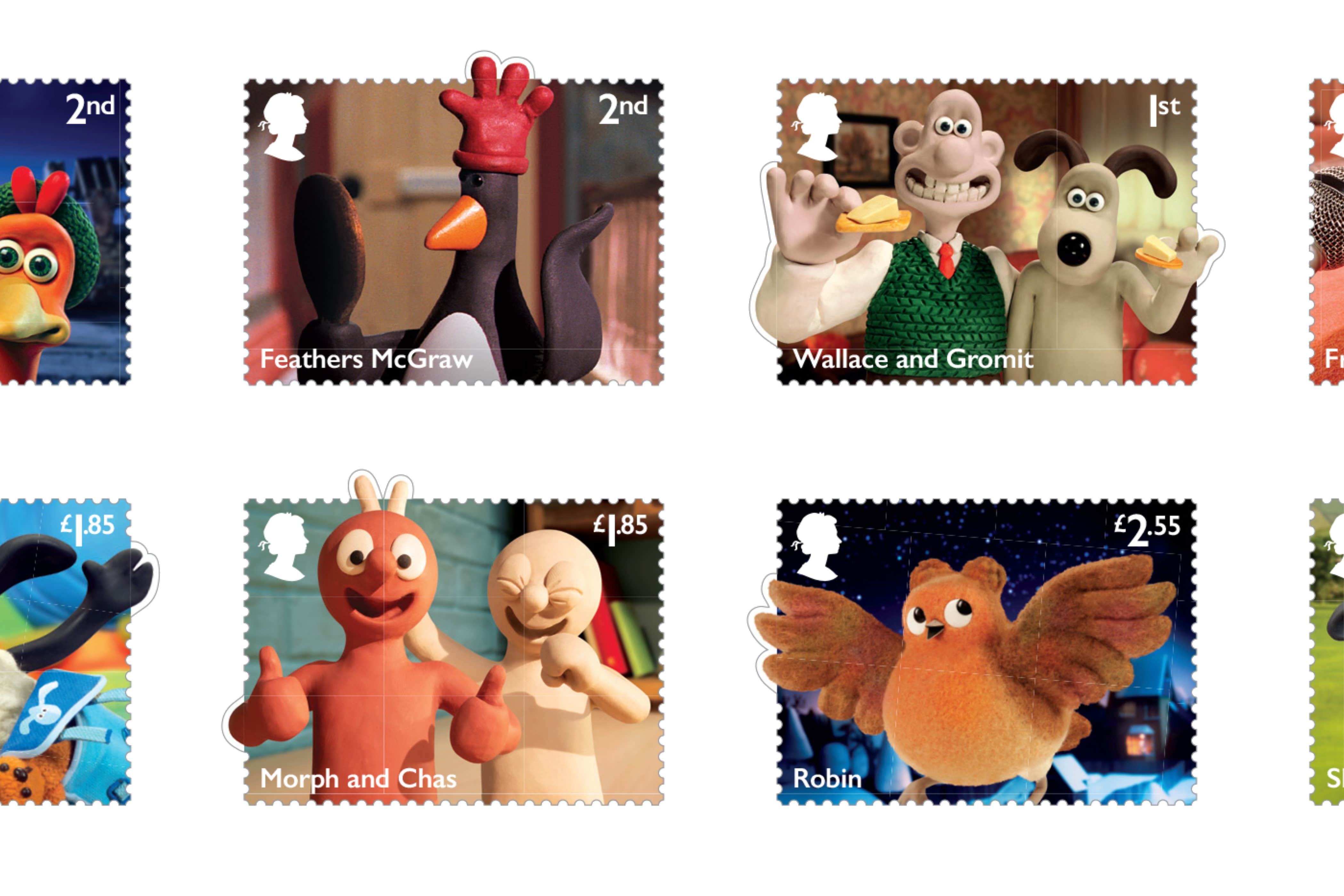 Royal Mail have teamed up with Aardman Animations to create a new selection of stamps (Royal Mail/Aardman/PA)