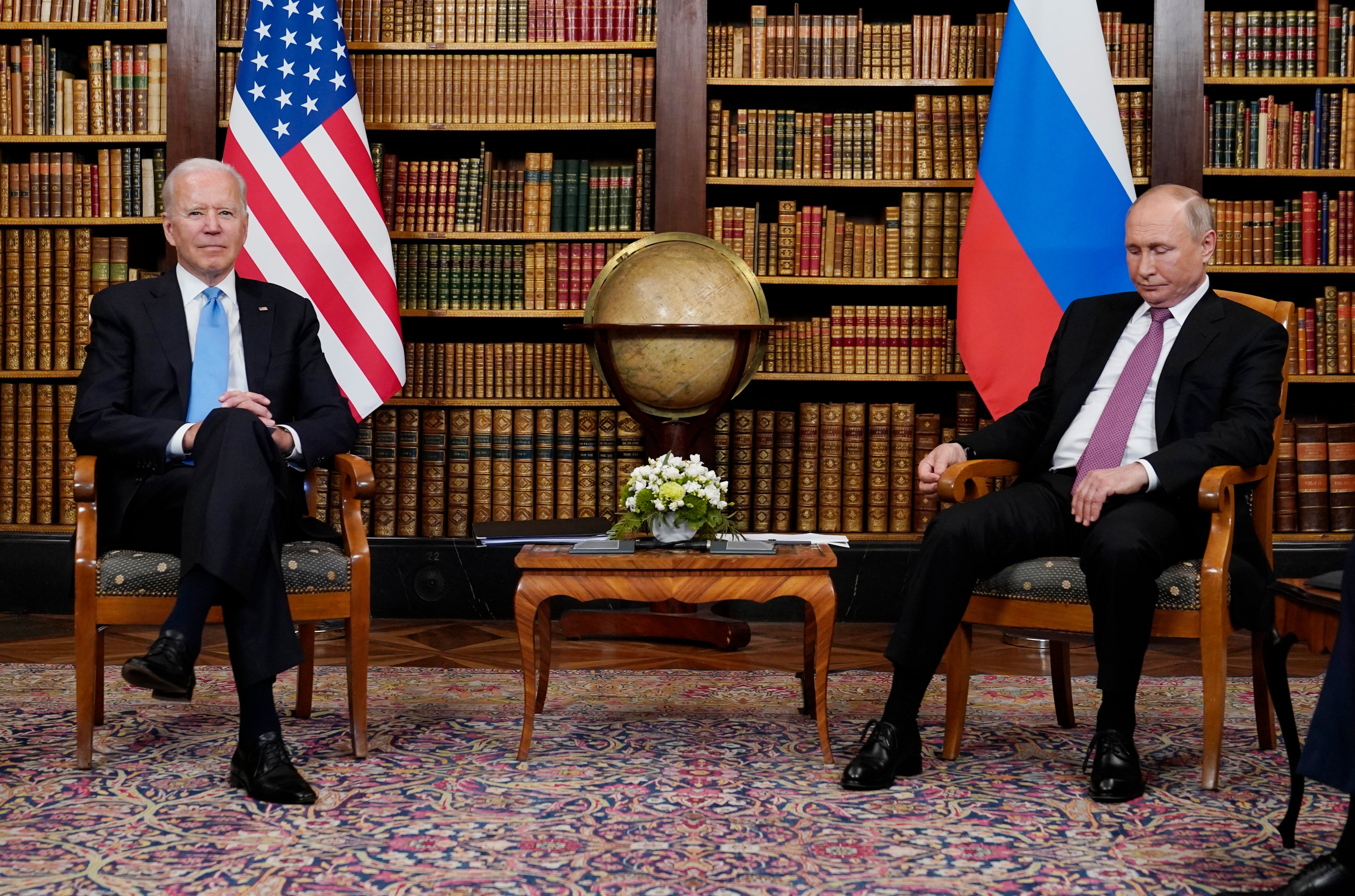 Joe Biden and Vladimir Putin at the Geneva Summit of June 2021