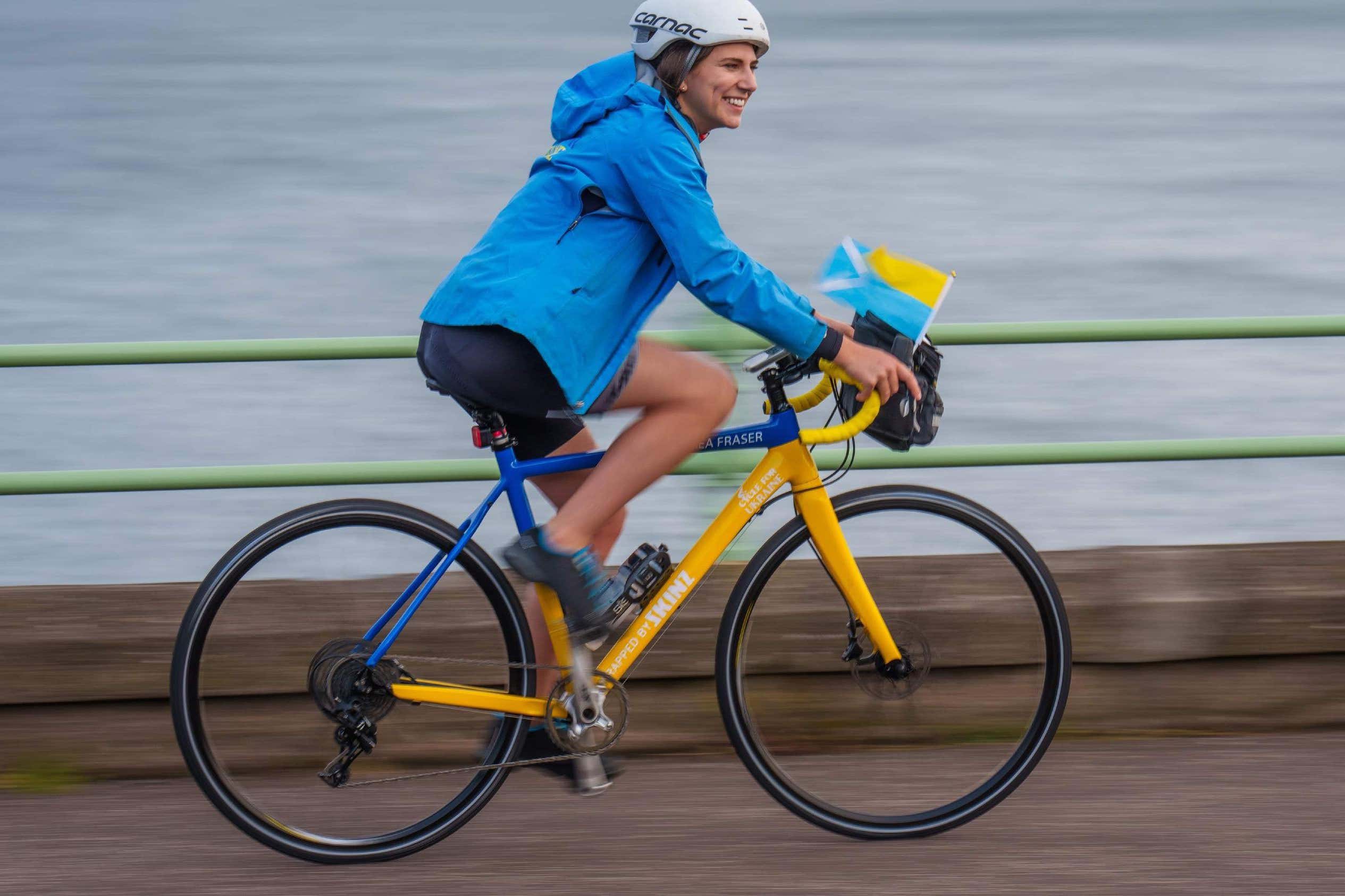 Andrea Fraser is to deliver maternity equipment before riding back to the UK to raise money (Tony Marsh for Baby Lifeline/PA)