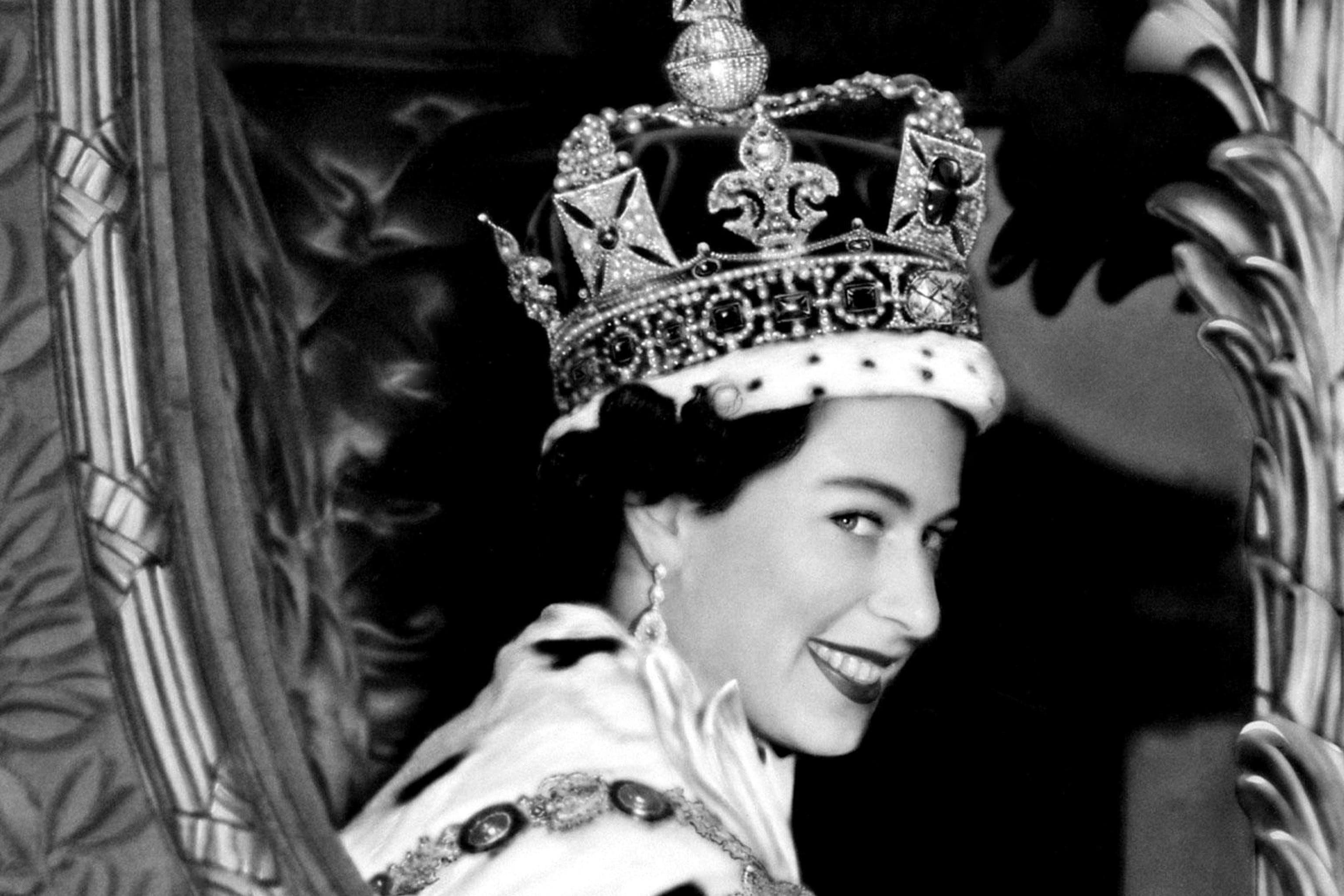 The Queen on the day of her coronation in 1953