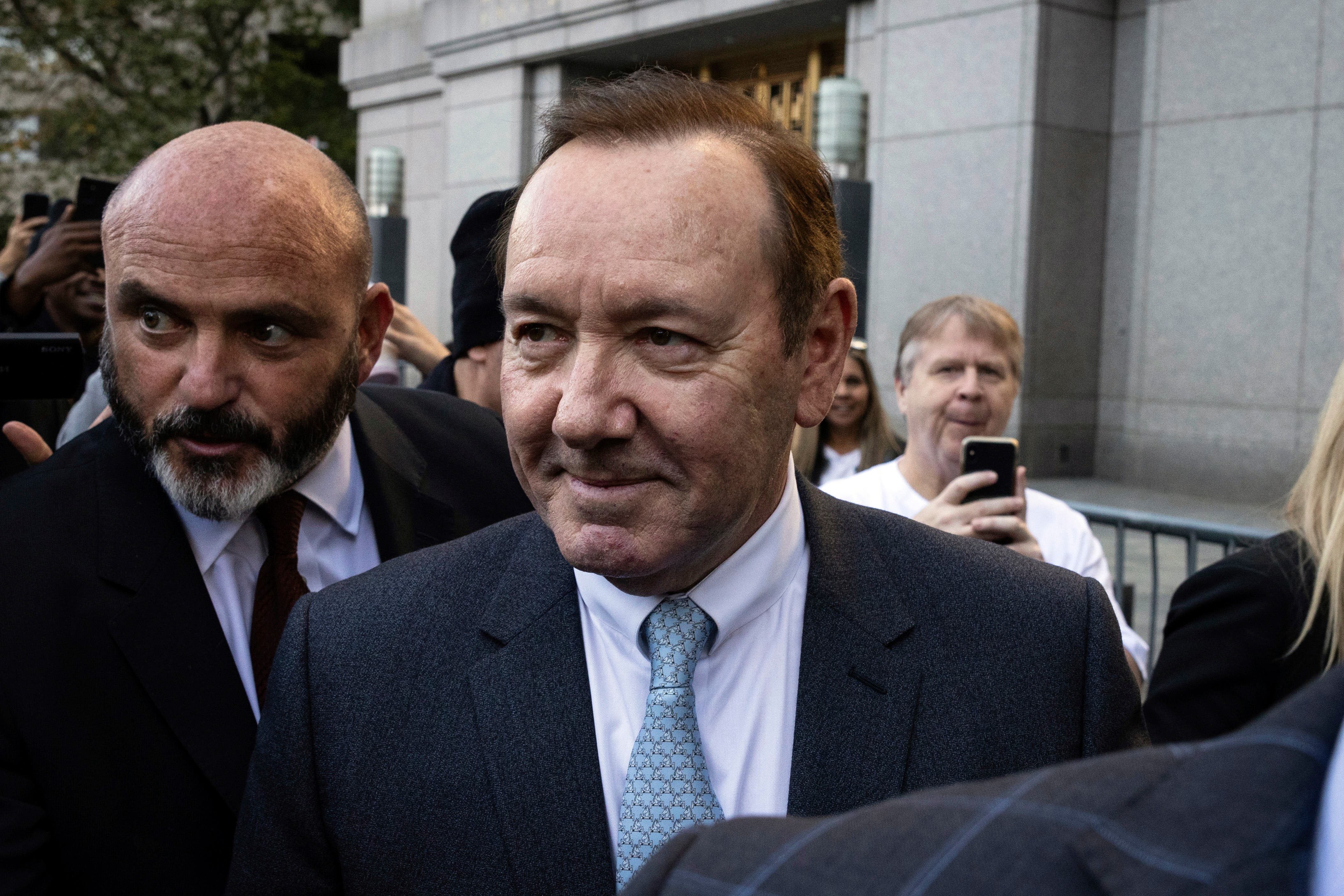 Actor Kevin Spacey leaves court (Yuki Iwamura/AP)