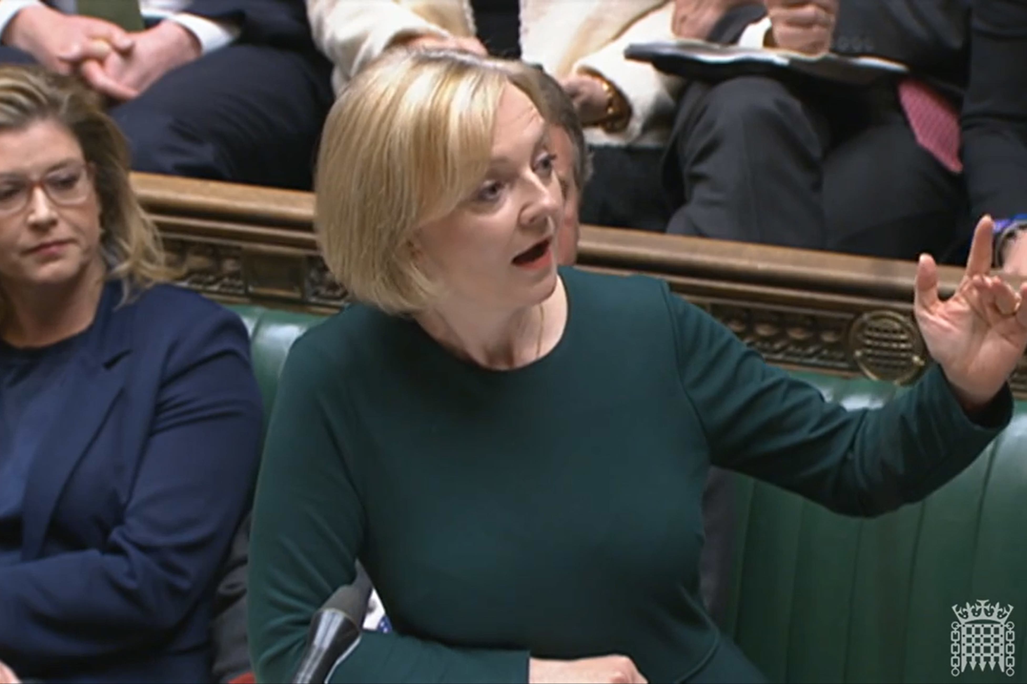 Prime Minister Liz Truss speaks during Prime Minister’s Questions (House of Commons/PA)