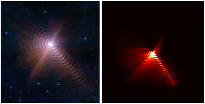 JWST image vs model of WR140