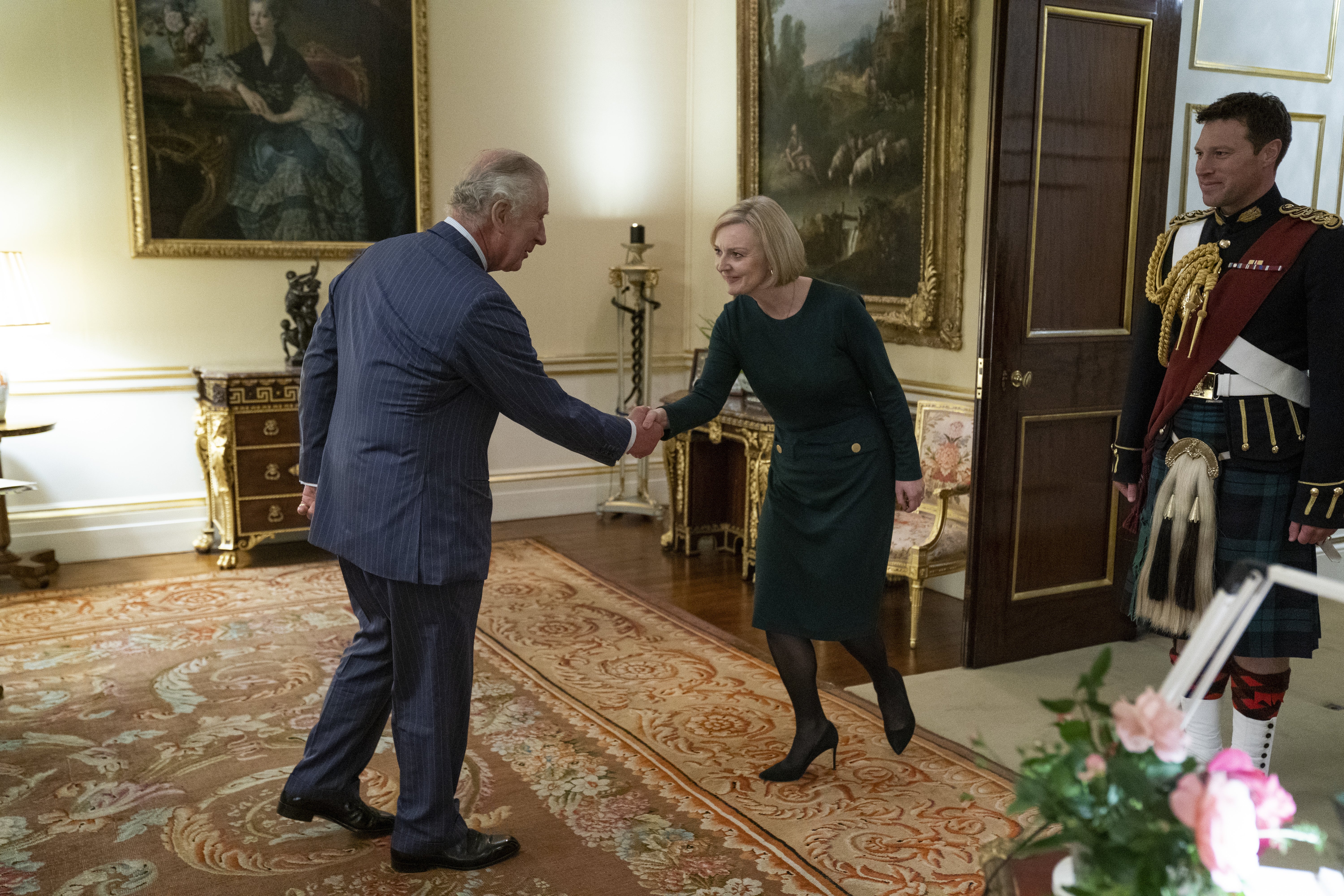 King Charles III meets Prime Minister Liz Truss during their weekly audience