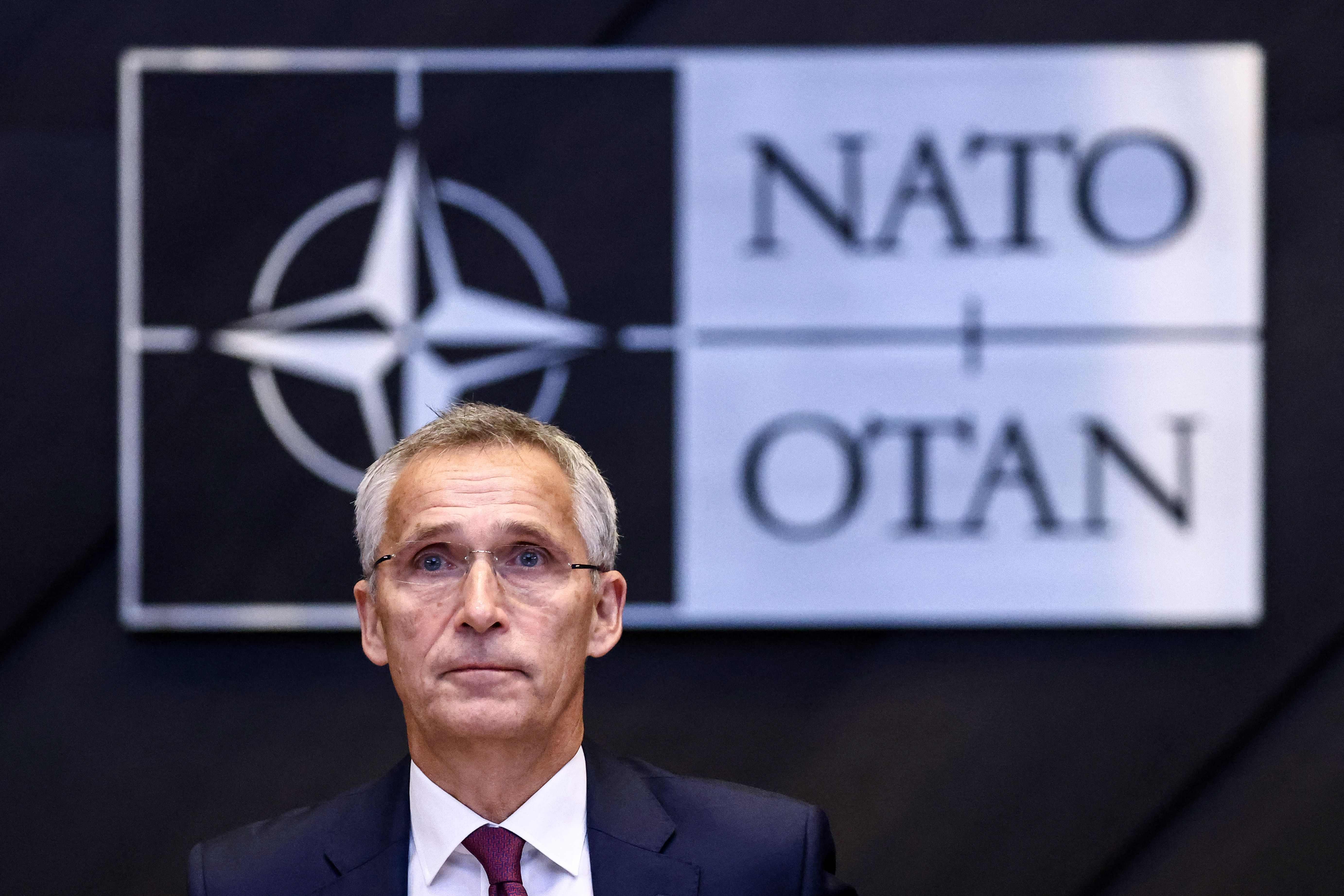 Nato secretary general Jens Stoltenberg at the meeting of defence ministers in Brussels on Thursday