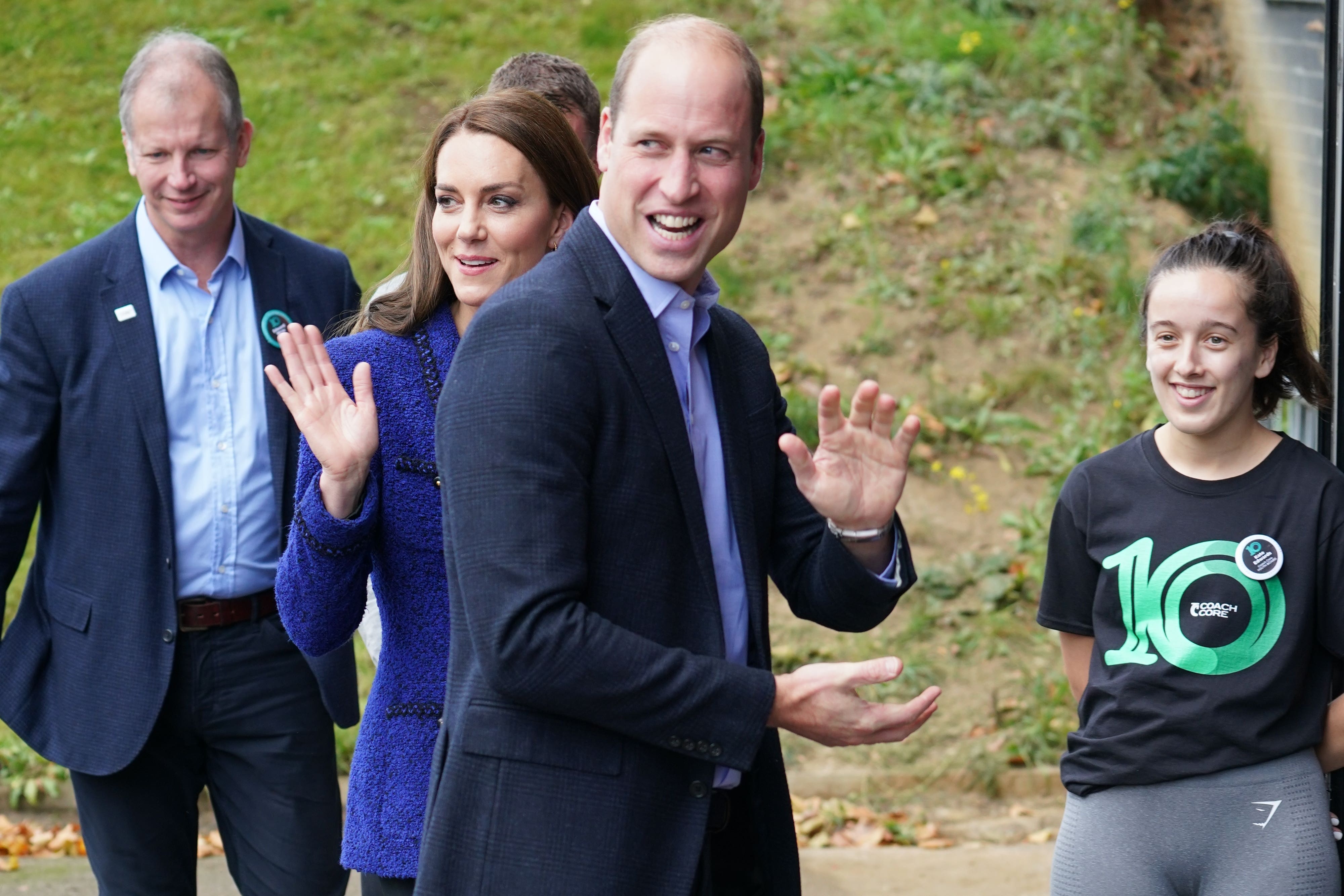 The Prince and Princess of Wales arrive for a visit to the Copper Box Arena in the Queen Elizabeth Olympic Park, in east London, to take part in an event with Coach Core, which is celebrating its 10th anniversary (/PA)