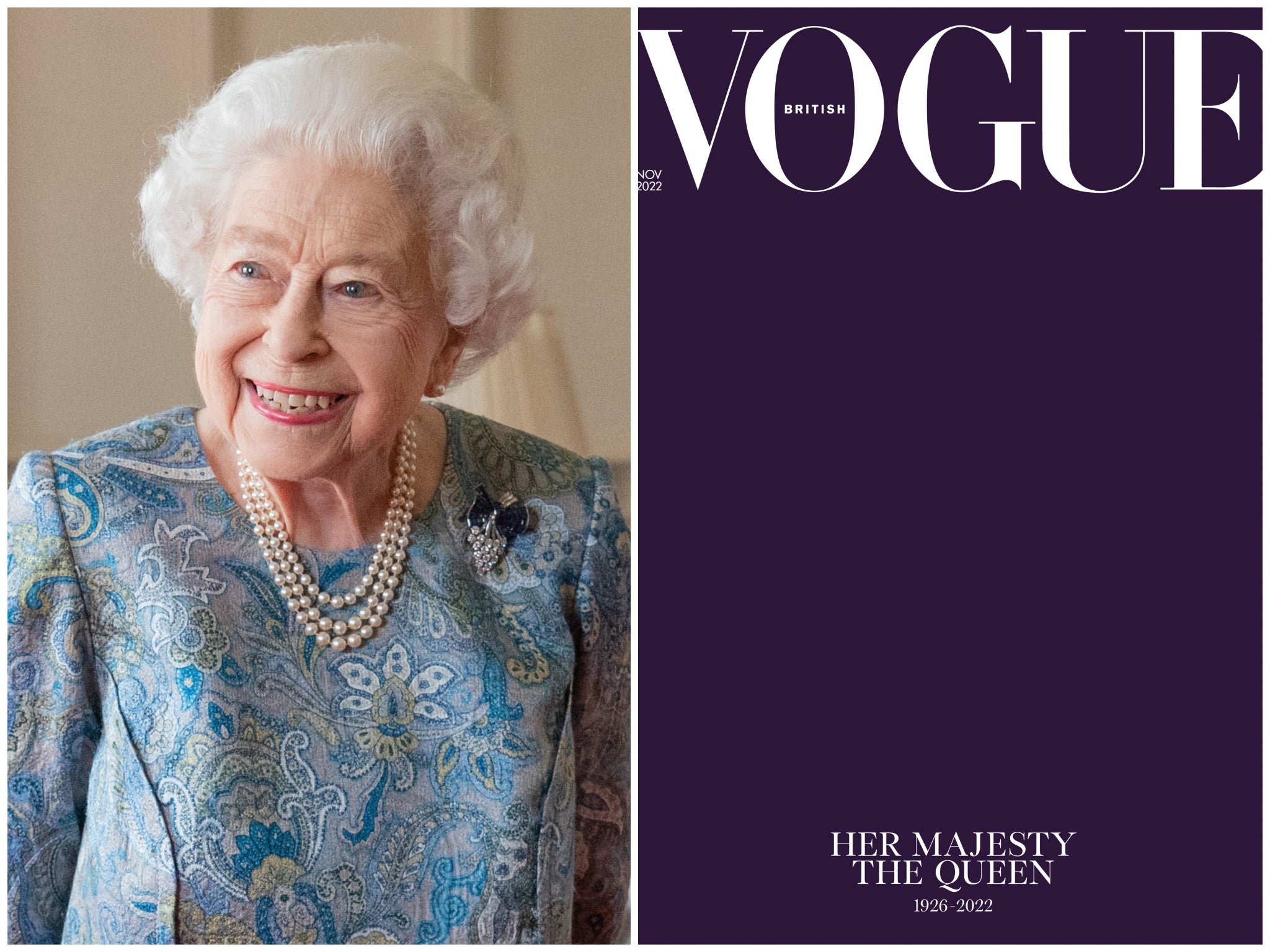 British Vogue mark Queen’s death with traditional purple cover
