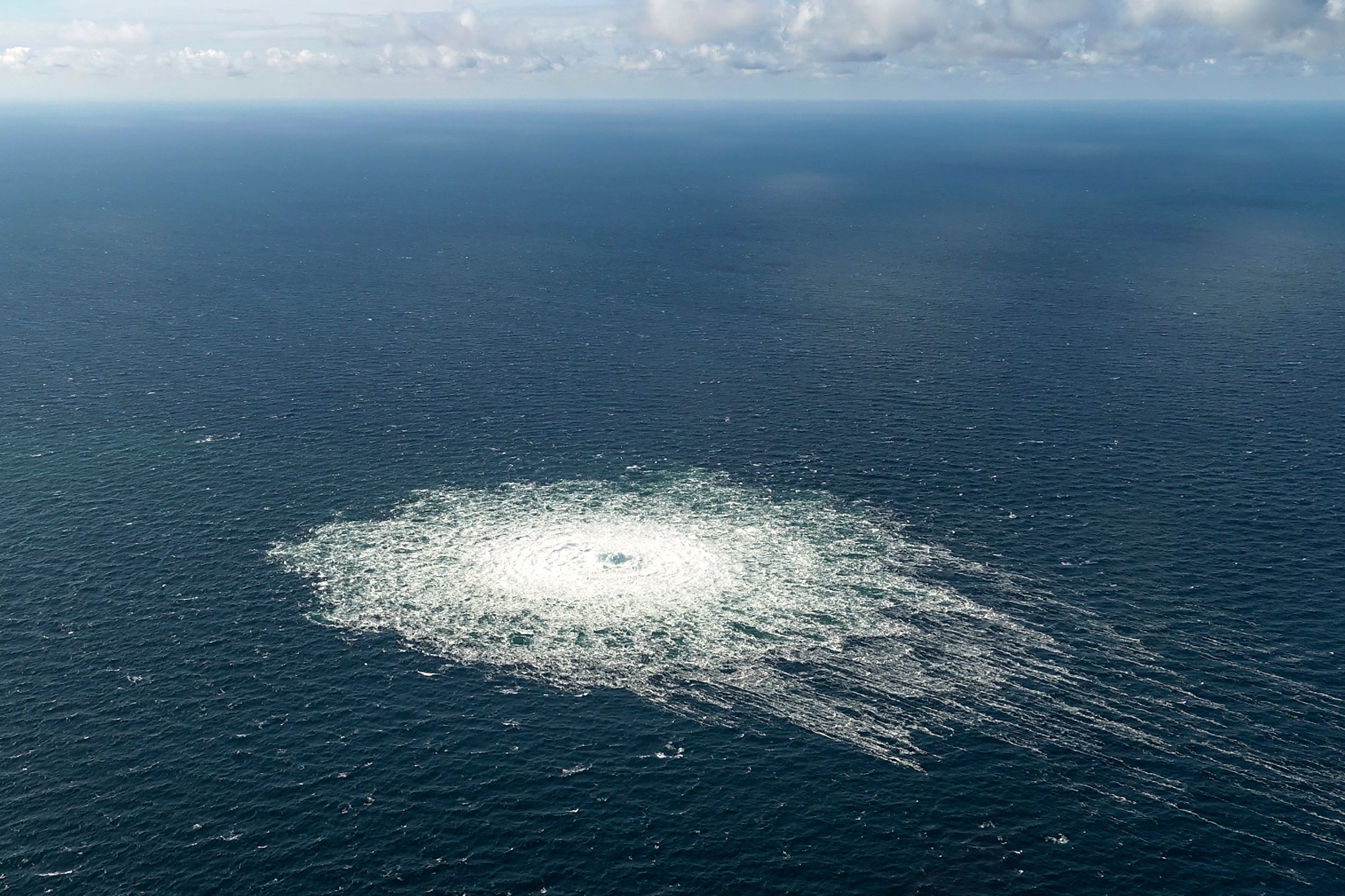 A gas leak off the coast of Danish island of Bornholm on 27 September