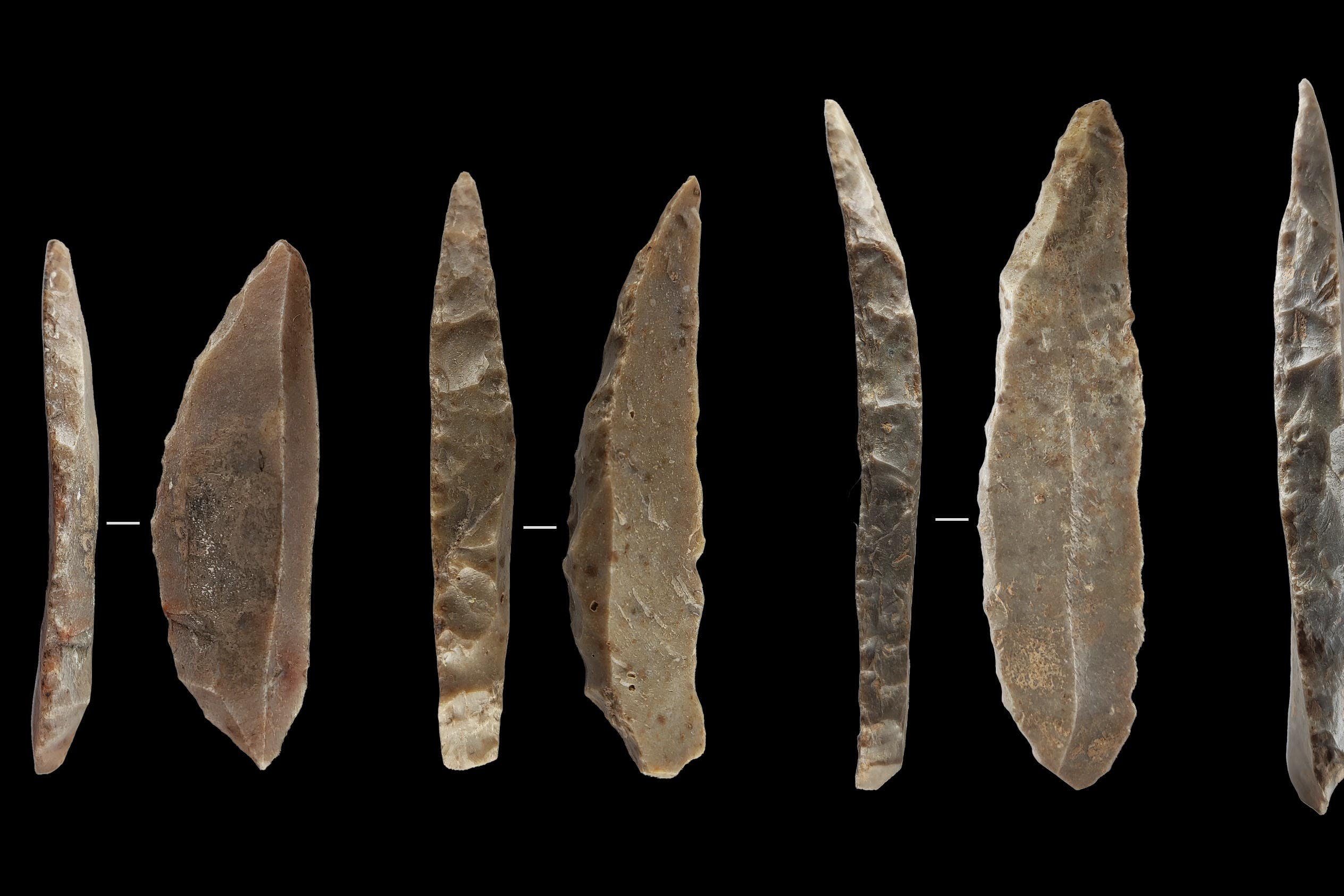 Distinctive stone knives thought to have been produced by the last Neanderthals in France and northern Spain (Igor Djakovic/PA)