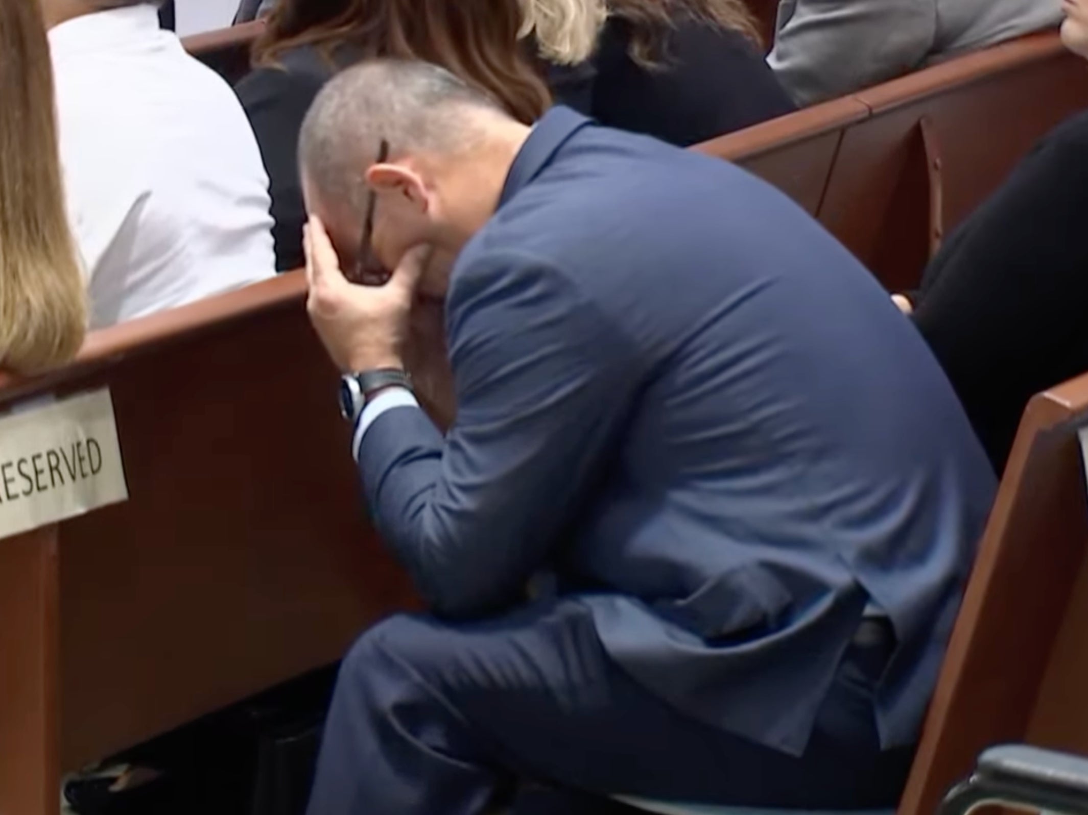 A family member of a victim reacts at the verdict readout for Parkland school shooter Nikolas Cruz