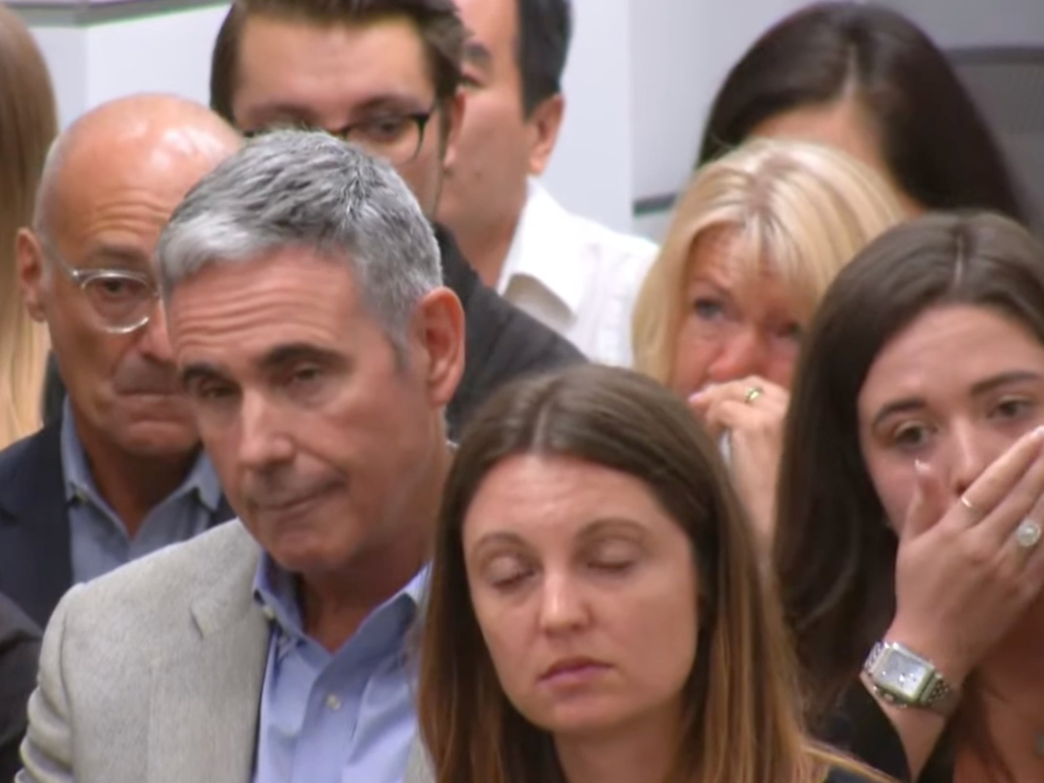 Family members of victims could be seen shaking their heads at the verdict readout for Parkland school shooter Nikolas Cruz