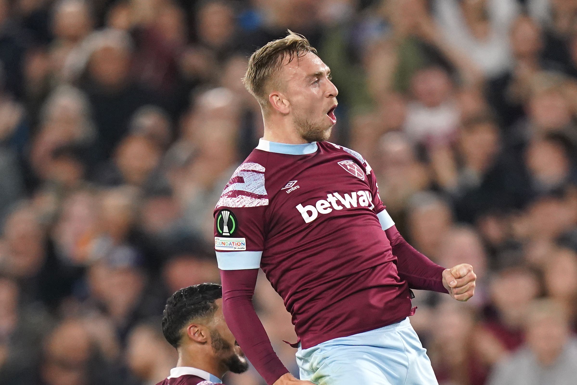 Jarrod Bowen equalled West Ham’s European goalscoring record (Adam Davy/PA)