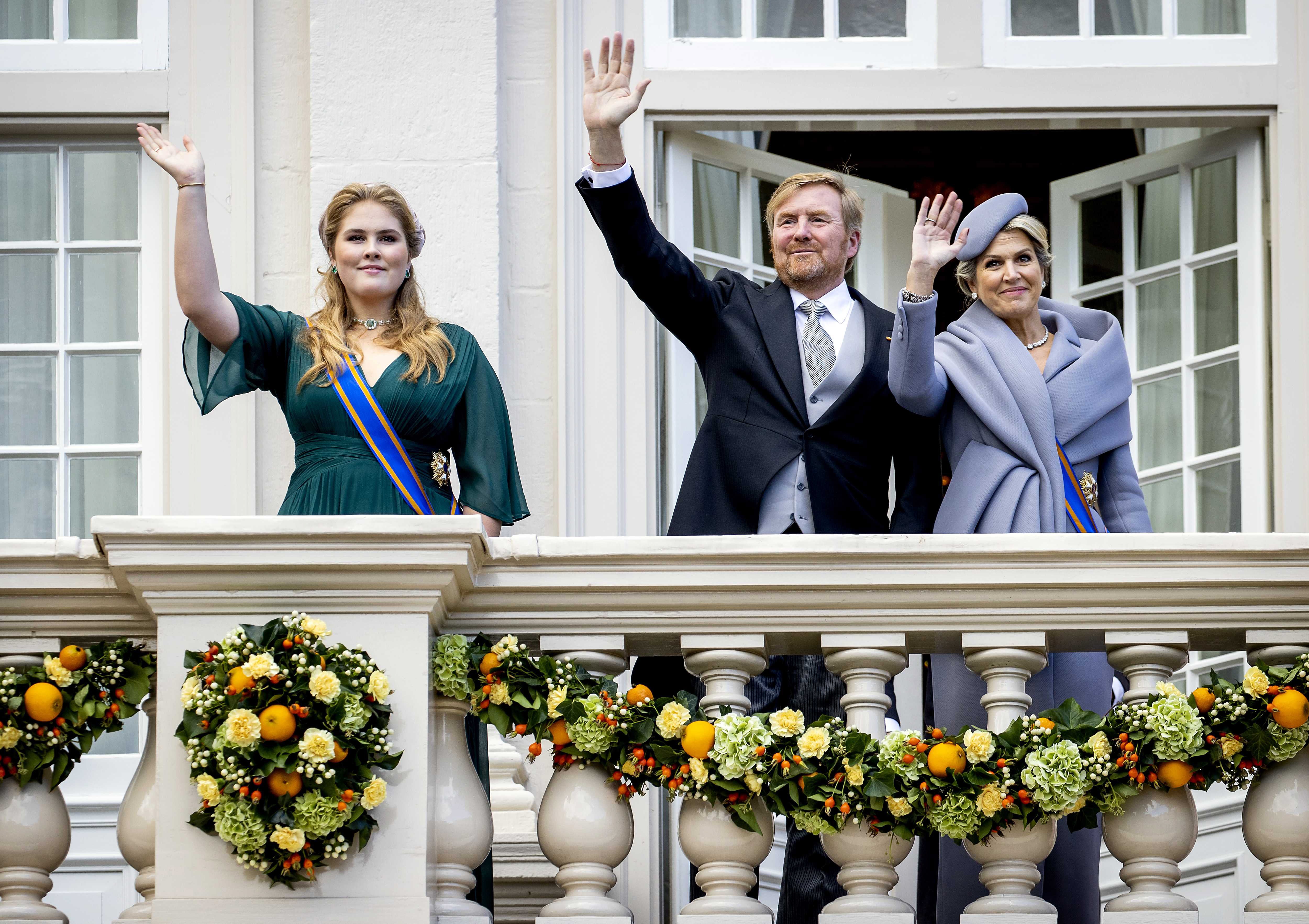 Crown Princess Amalia with her parents King Willem-Alexander and Queen Maxima