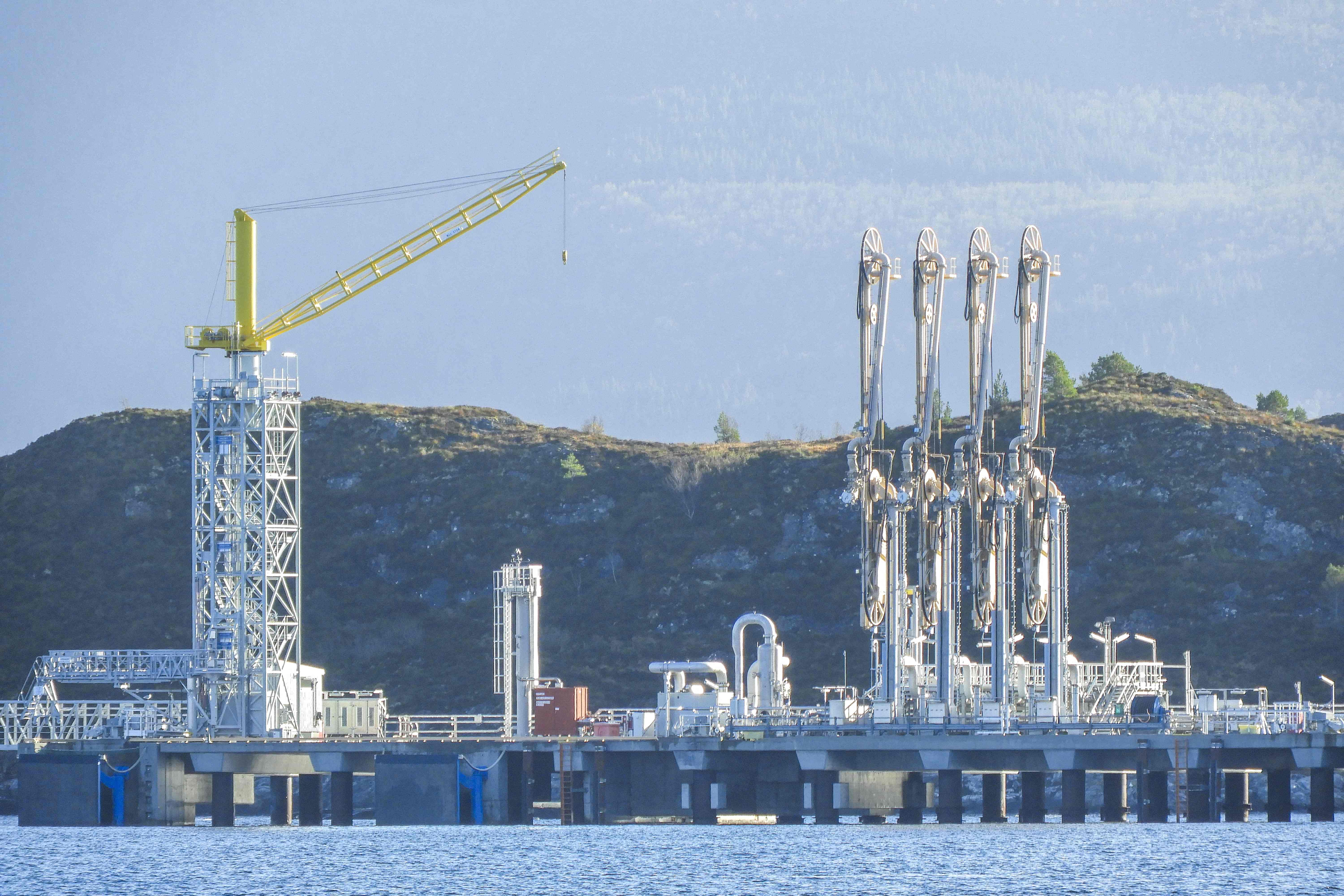 The Ormen Lange land plant, or Nyhamna gas plant in Aukra, Norway