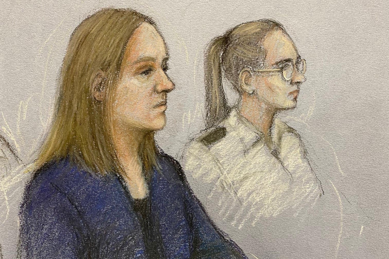 Lucy Letby appearing in the dock at Manchester Crown Court