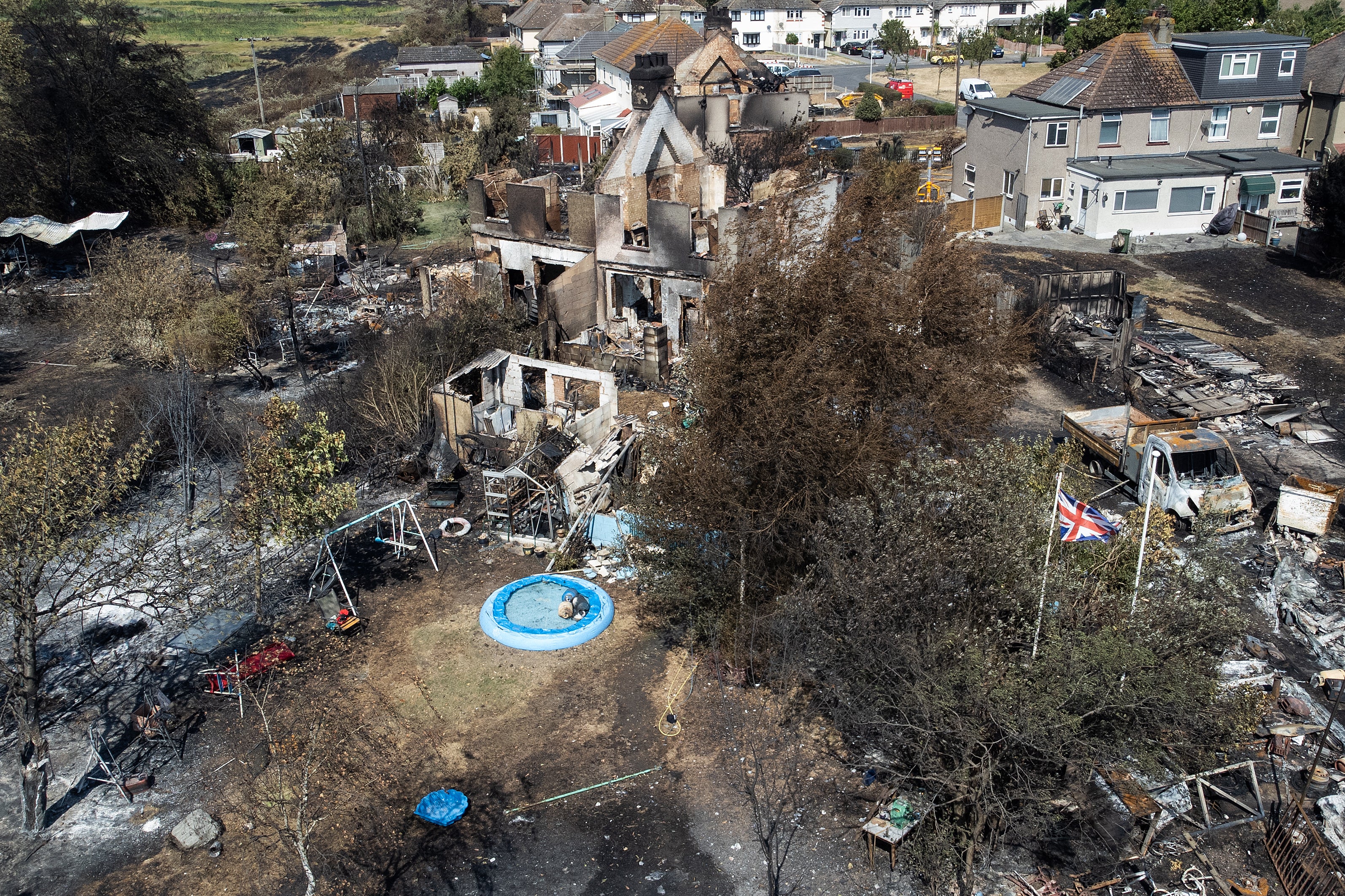 A series of fires broke out across England as the UK experienced a record-breaking heatwave in July.