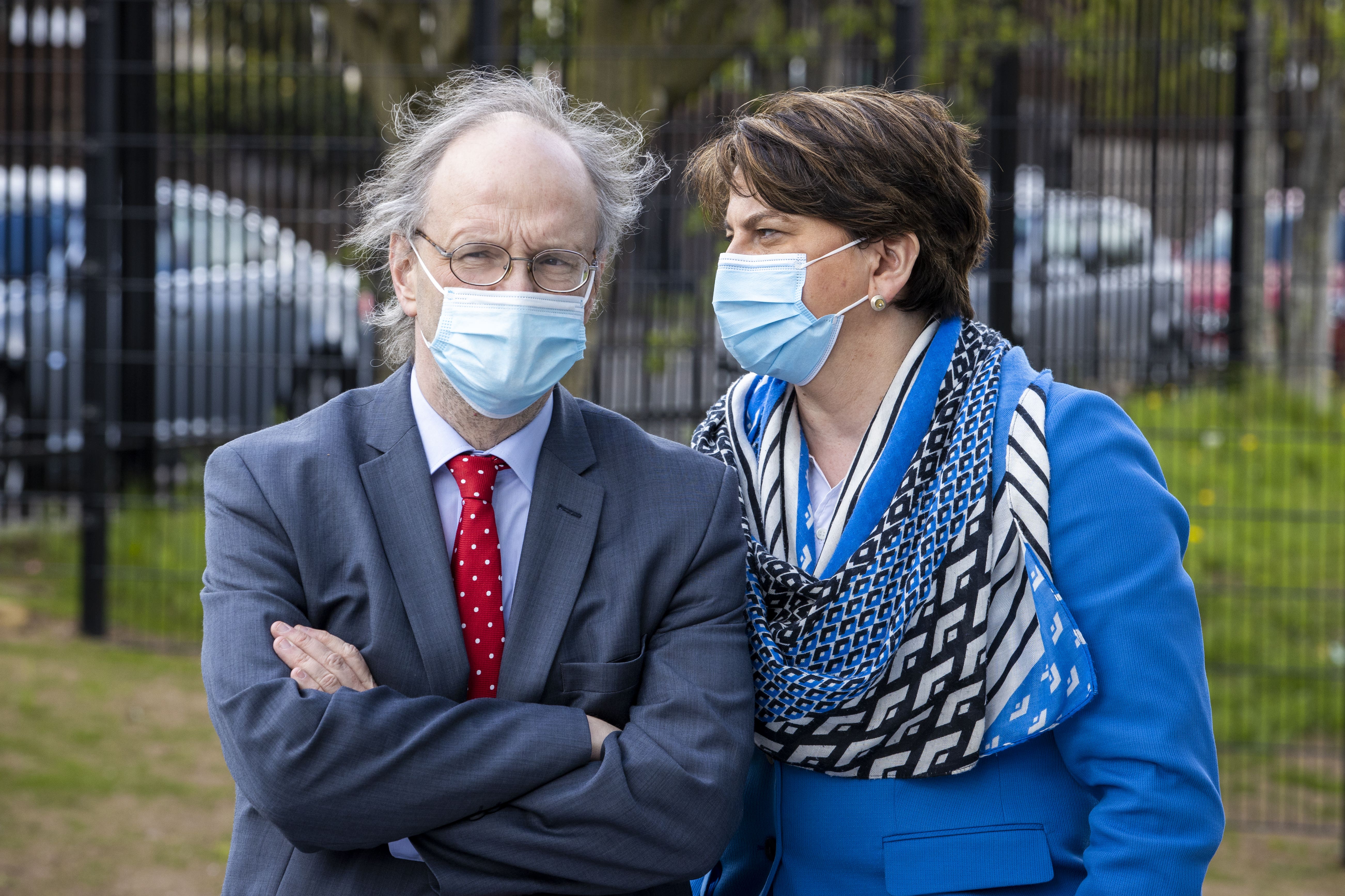 Northern Ireland’s former First Minister Arlene Foster and former Education Minister Peter Weir (PA)