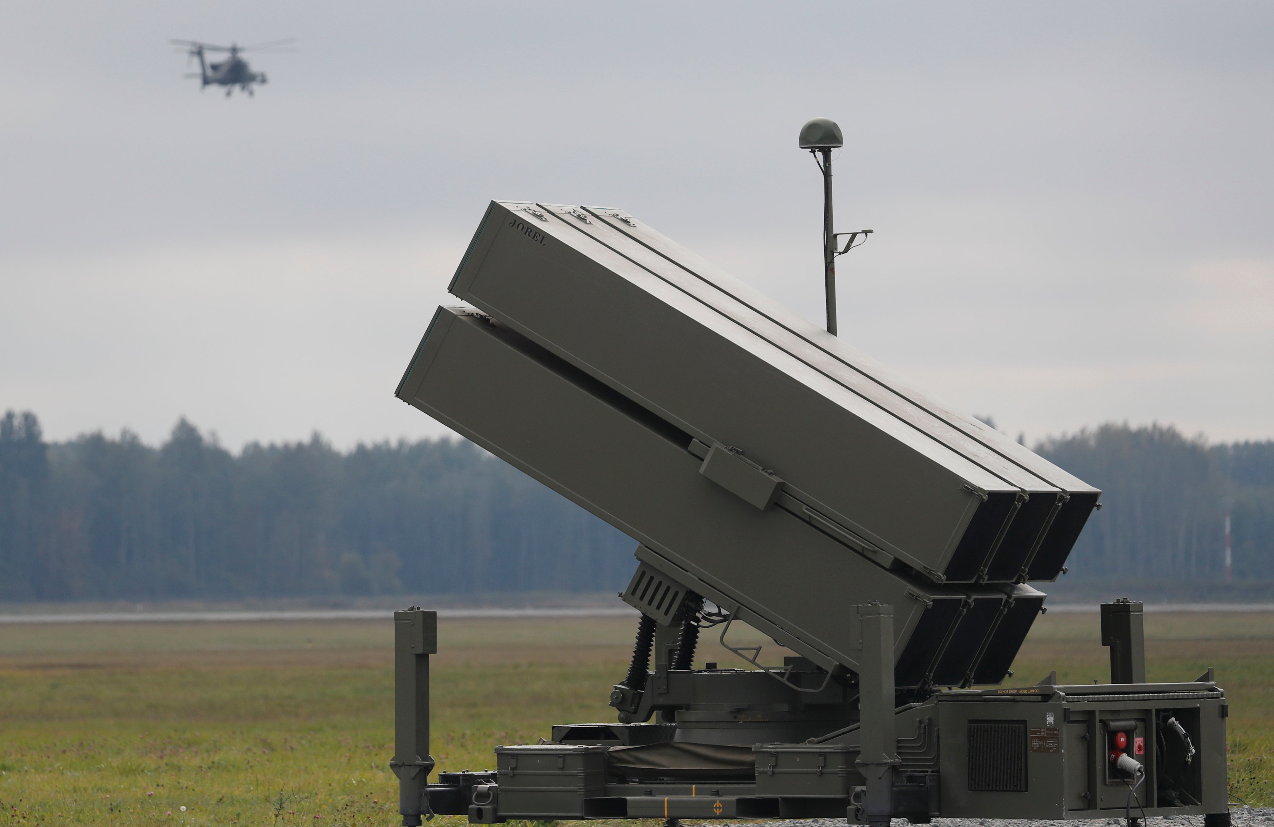 Spanish army uses NASAMS during a military exercise with Nato countries in Lielvarde Air Base, Latvia, 27 September 2022.