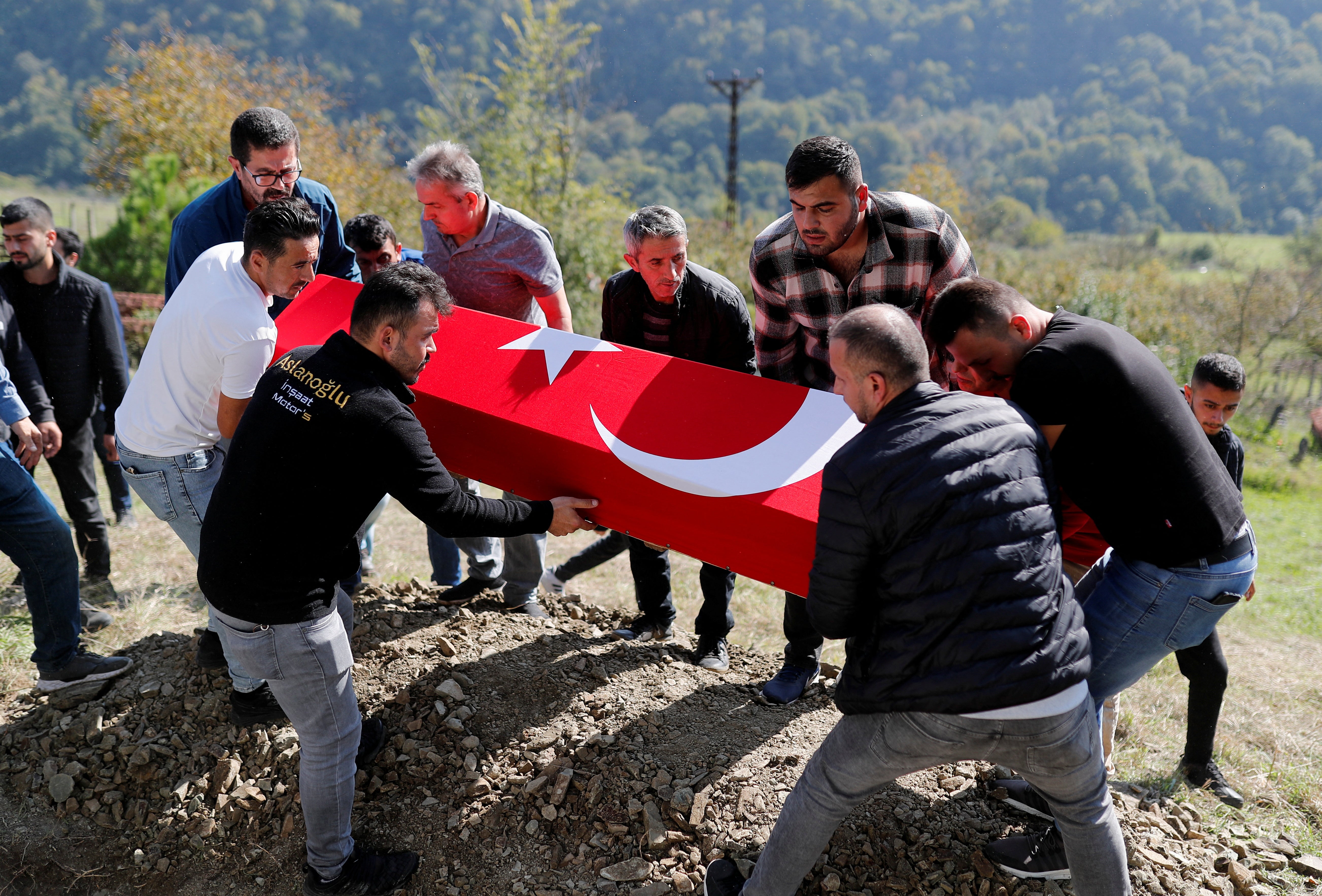 Funeral for coal mine explosion victim Selcuk Ayvaz in Ugurlar near Amasra, Bartin province