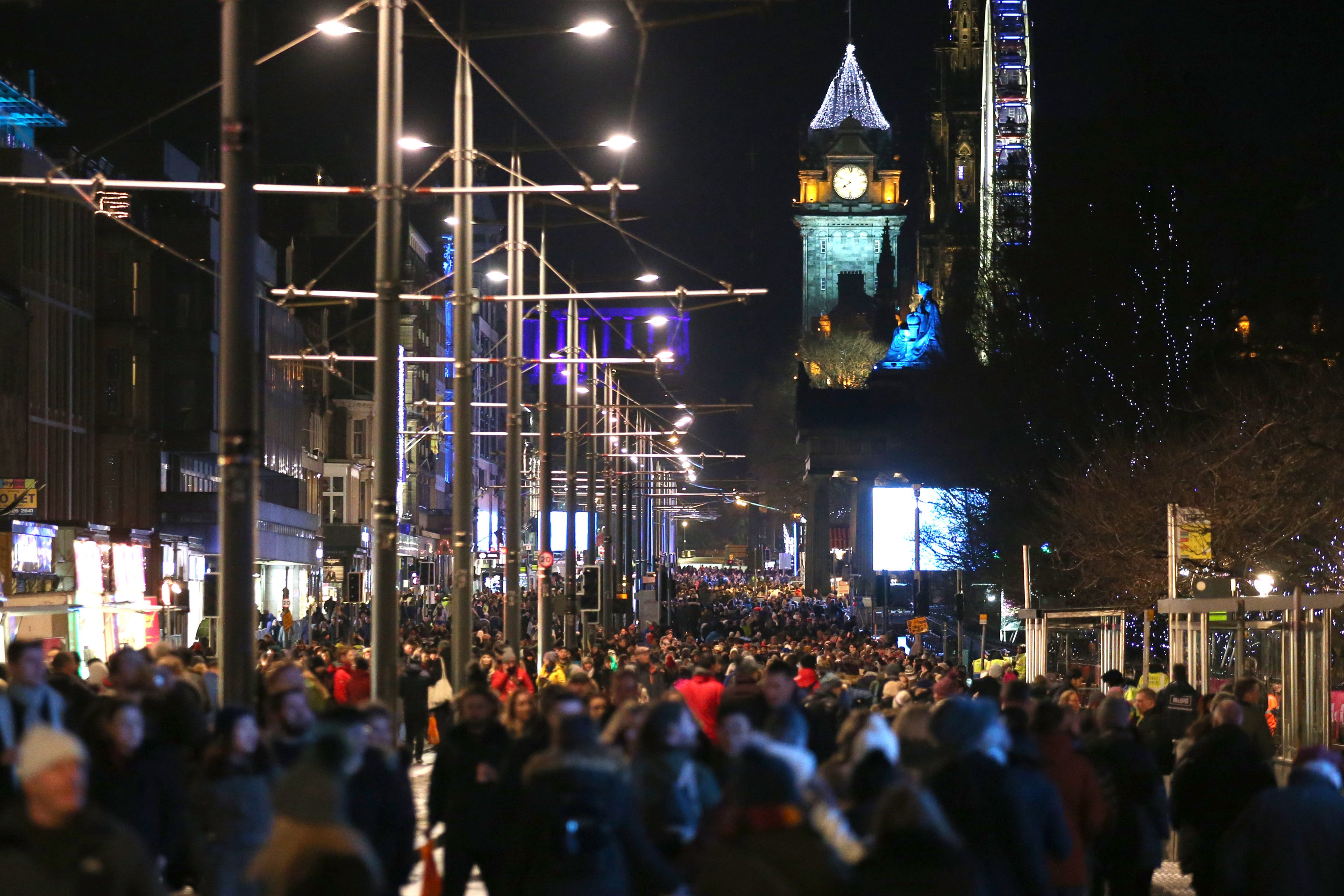 Edinburgh’s famous Hogmanay street party will take place this year – the first time the event has been held since the Covid pandemic hit (Andrew Milligan/PA)