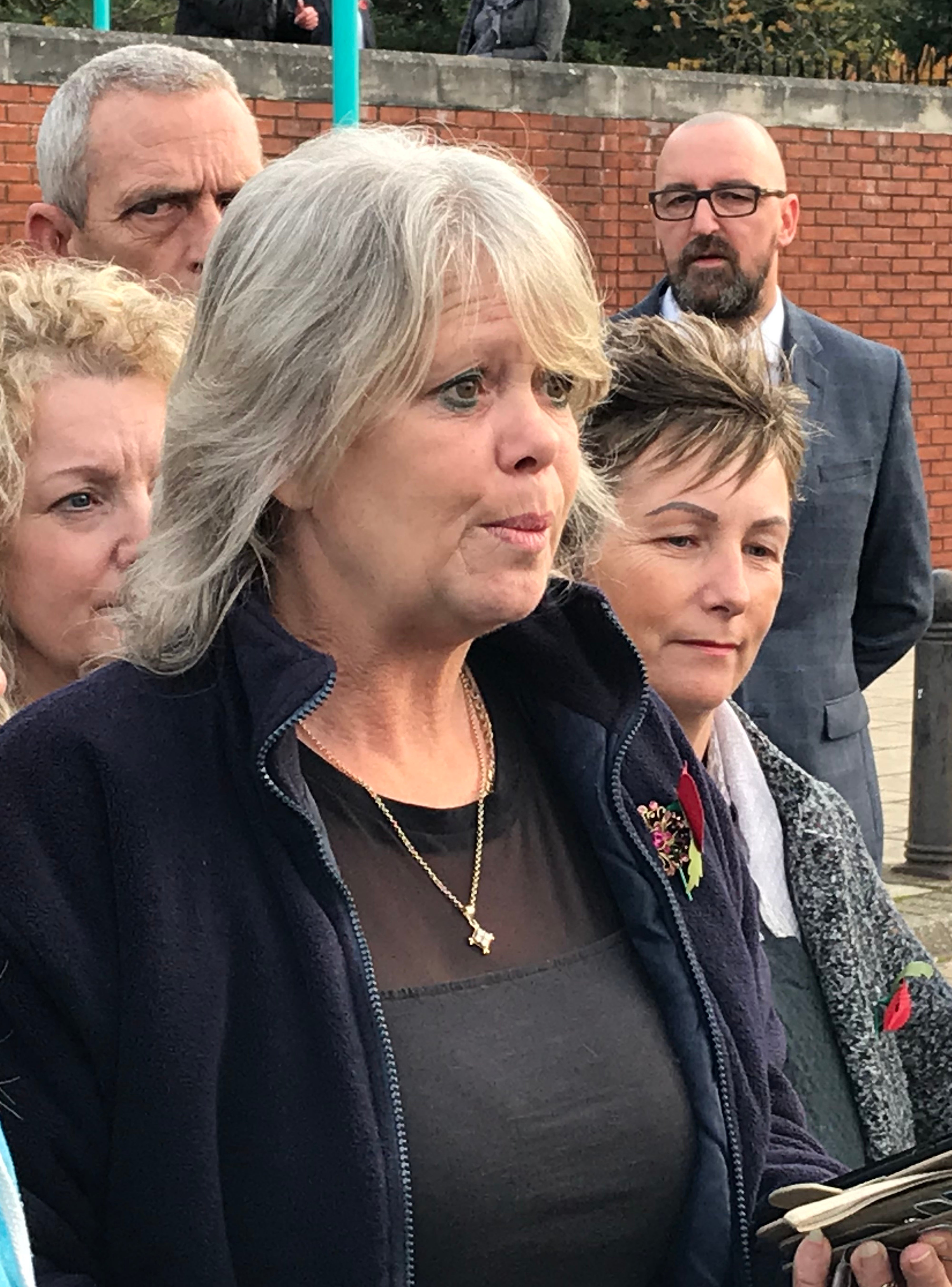 Wendie Rowlinson, Debbie’s sister, speaking to the media outside Canterbury Crown Court after Andrew Griggs was jailed for life with a minimum term of 20 years