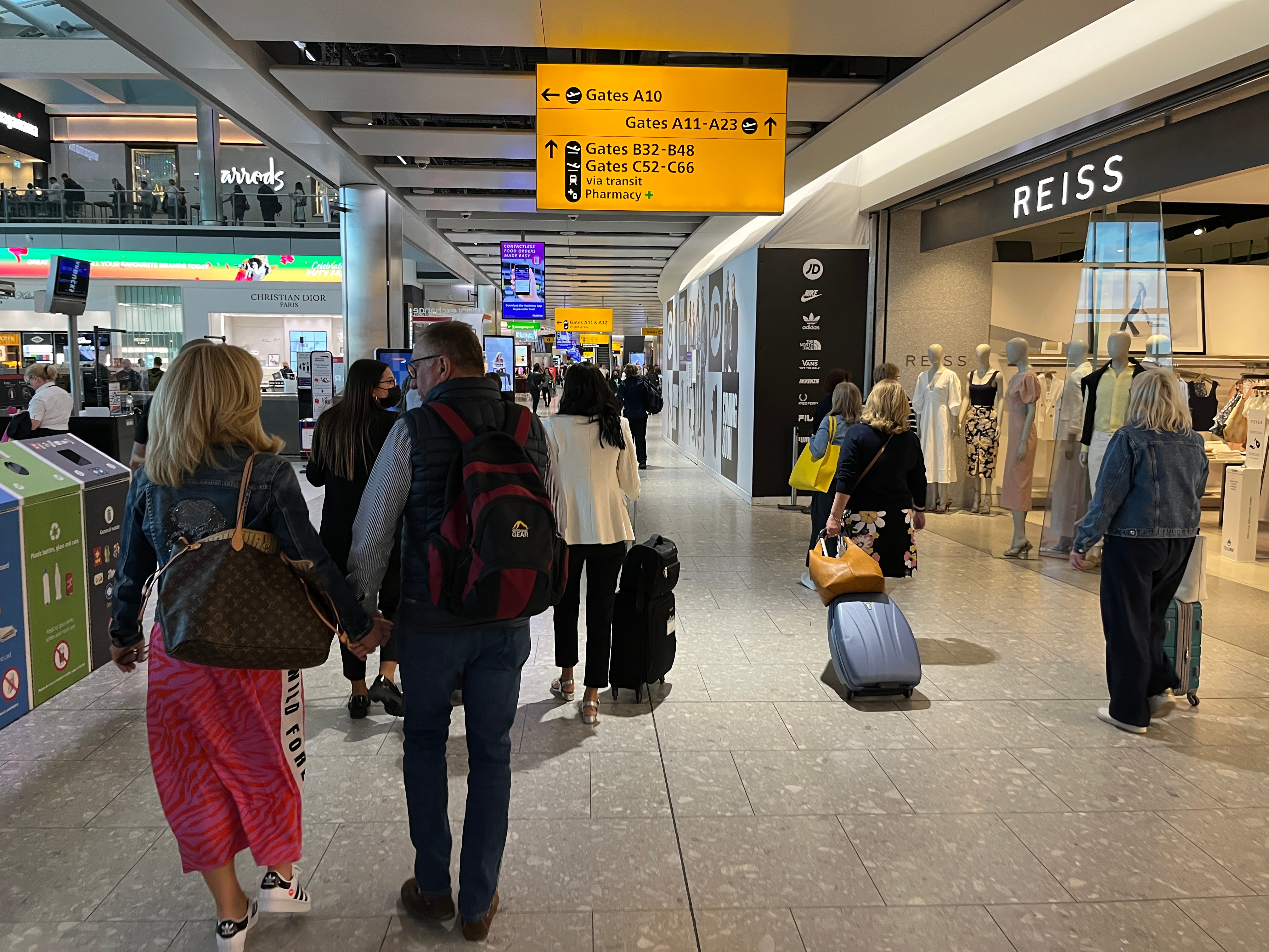 On time? Passengers at Heathrow airport Terminal 5